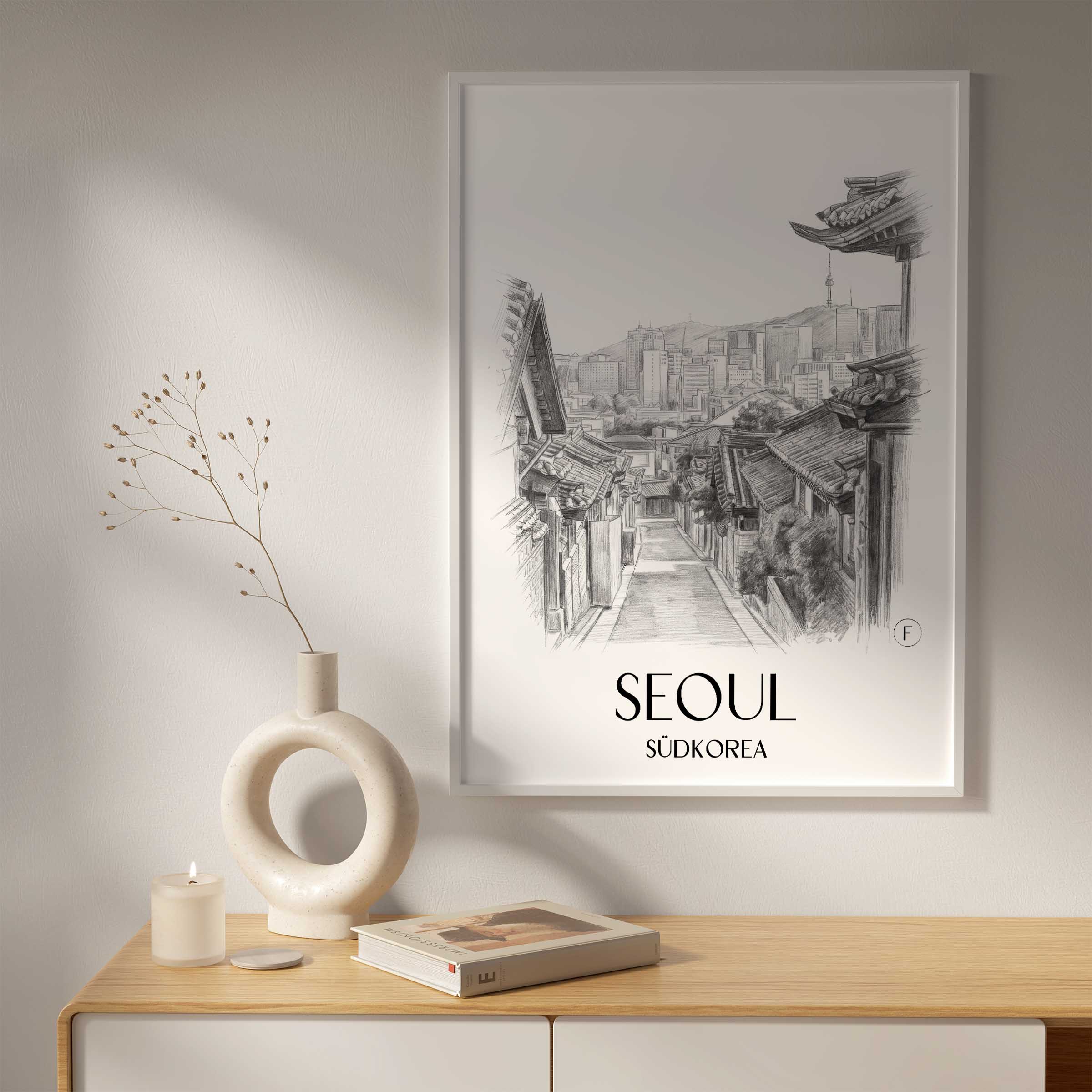 seoul-südkorea-poster-bleistift-zeichnung-drawing