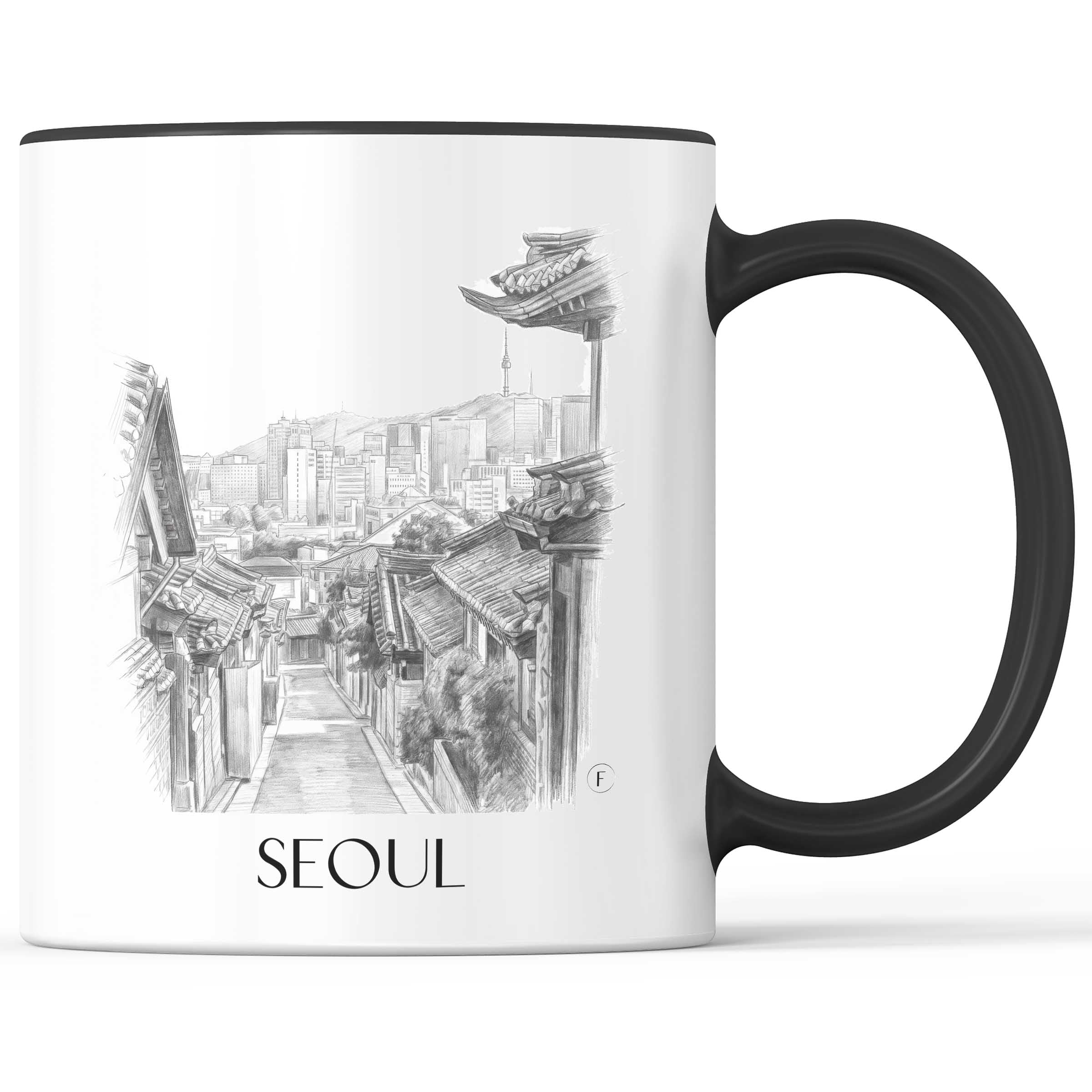 Seoul - Südkorea Becher - Kaffeetasse im Zeichnung Stil