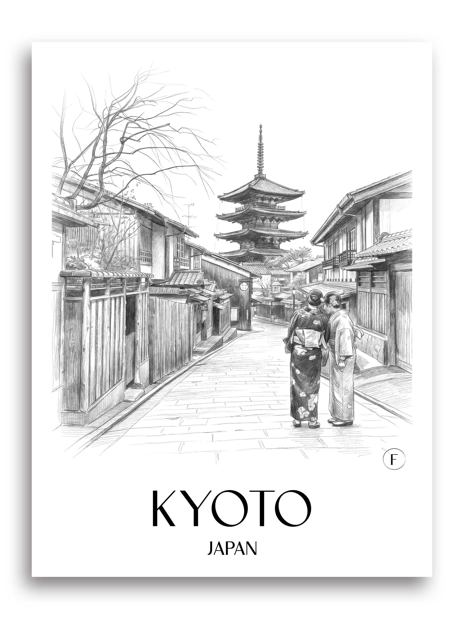 kyoto-japan-poster-bleistift-zeichnung-drawing