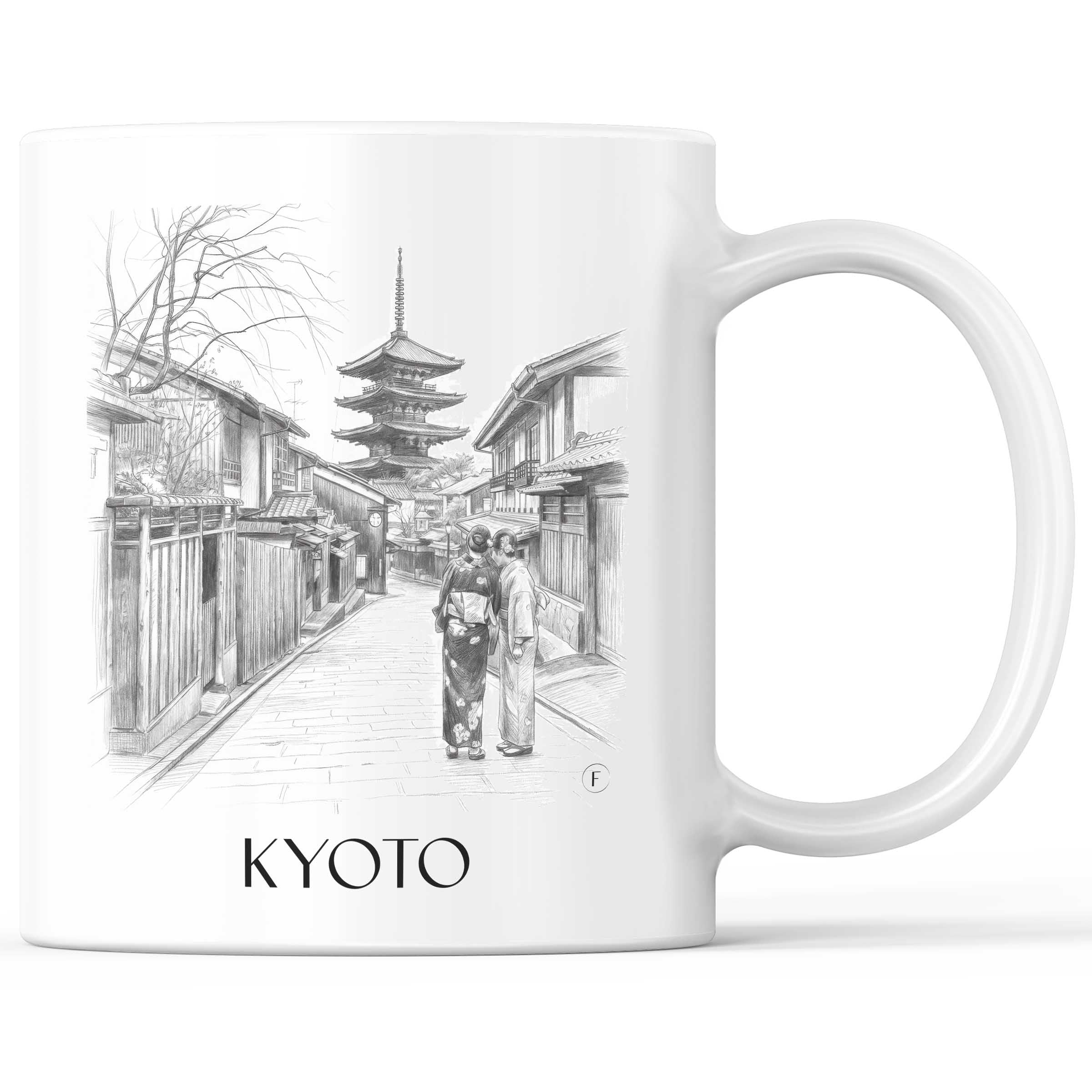 Kyoto - Japan Becher - Kaffeetasse im Zeichnung Stil