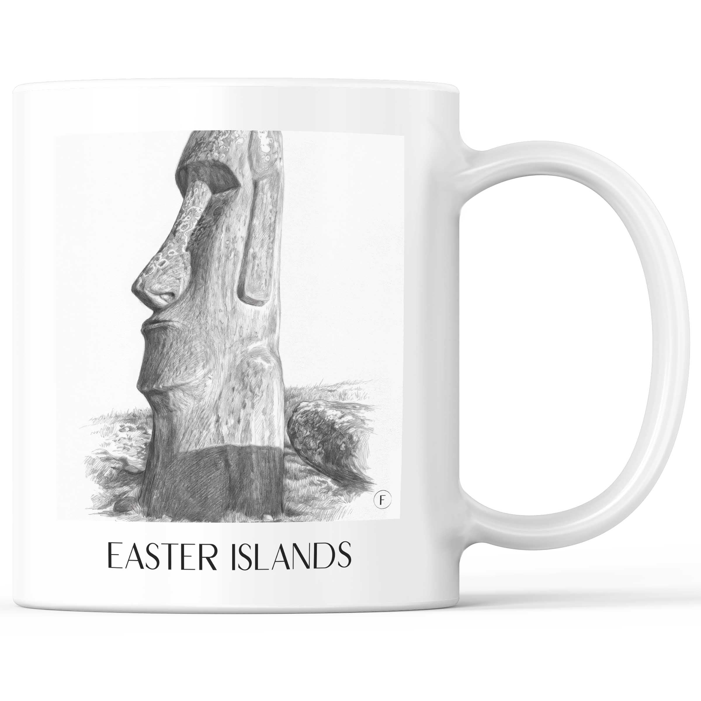 Oster Inseln - Chile Becher - Kaffeetasse im Zeichnung Stil