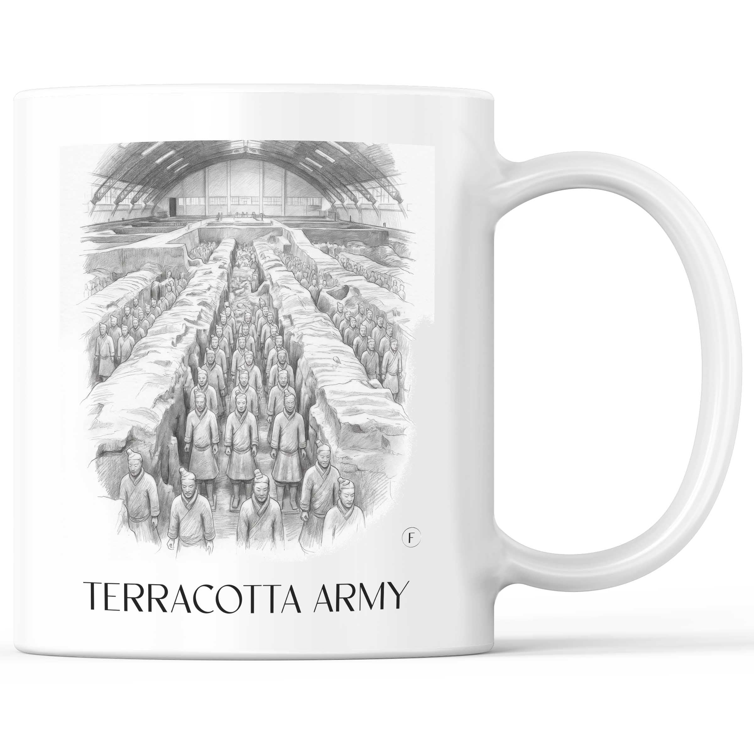 terrakotta Armee - China Becher - Kaffeetasse im Zeichnung Stil