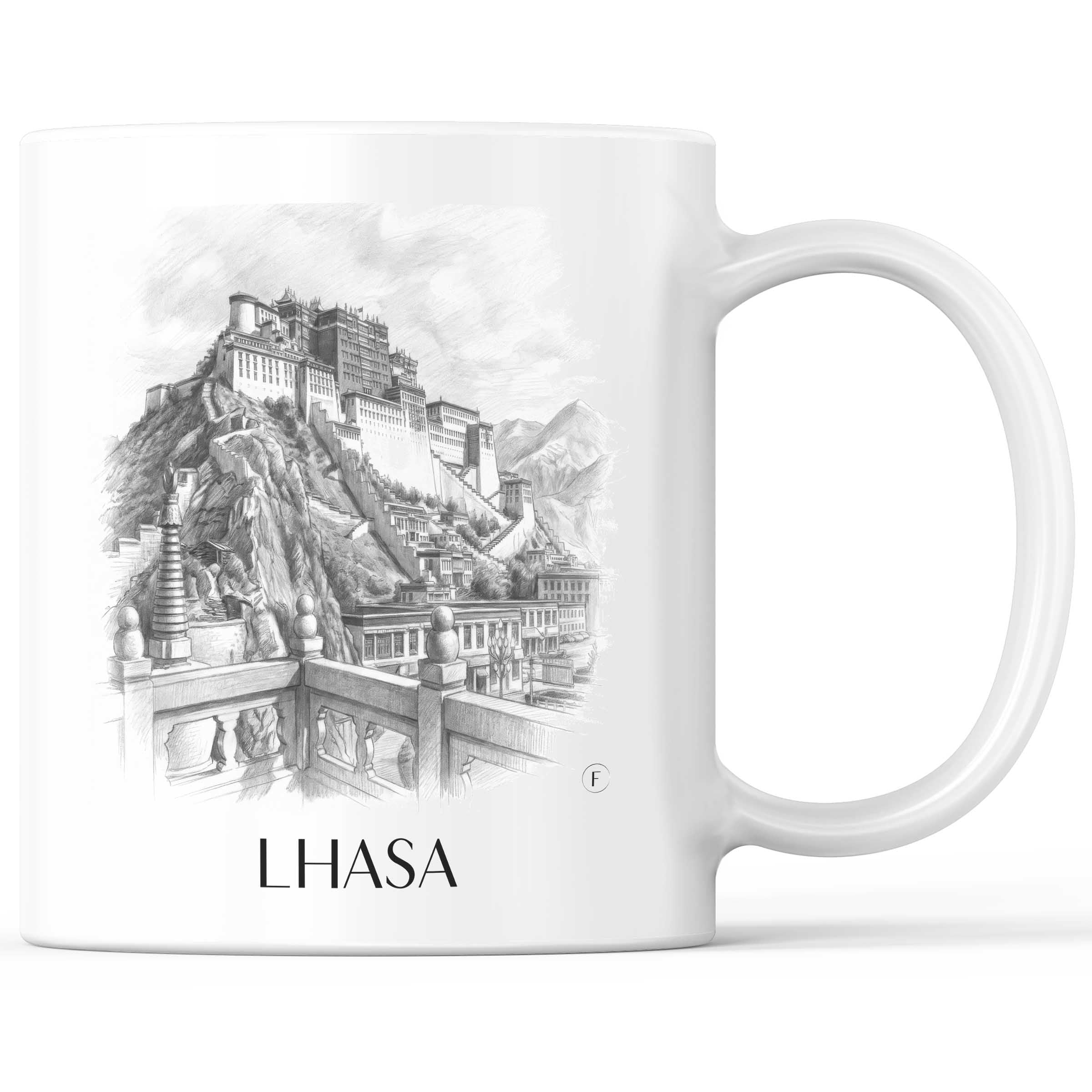 Lhasa - China Becher - Kaffeetasse im Zeichnung Stil