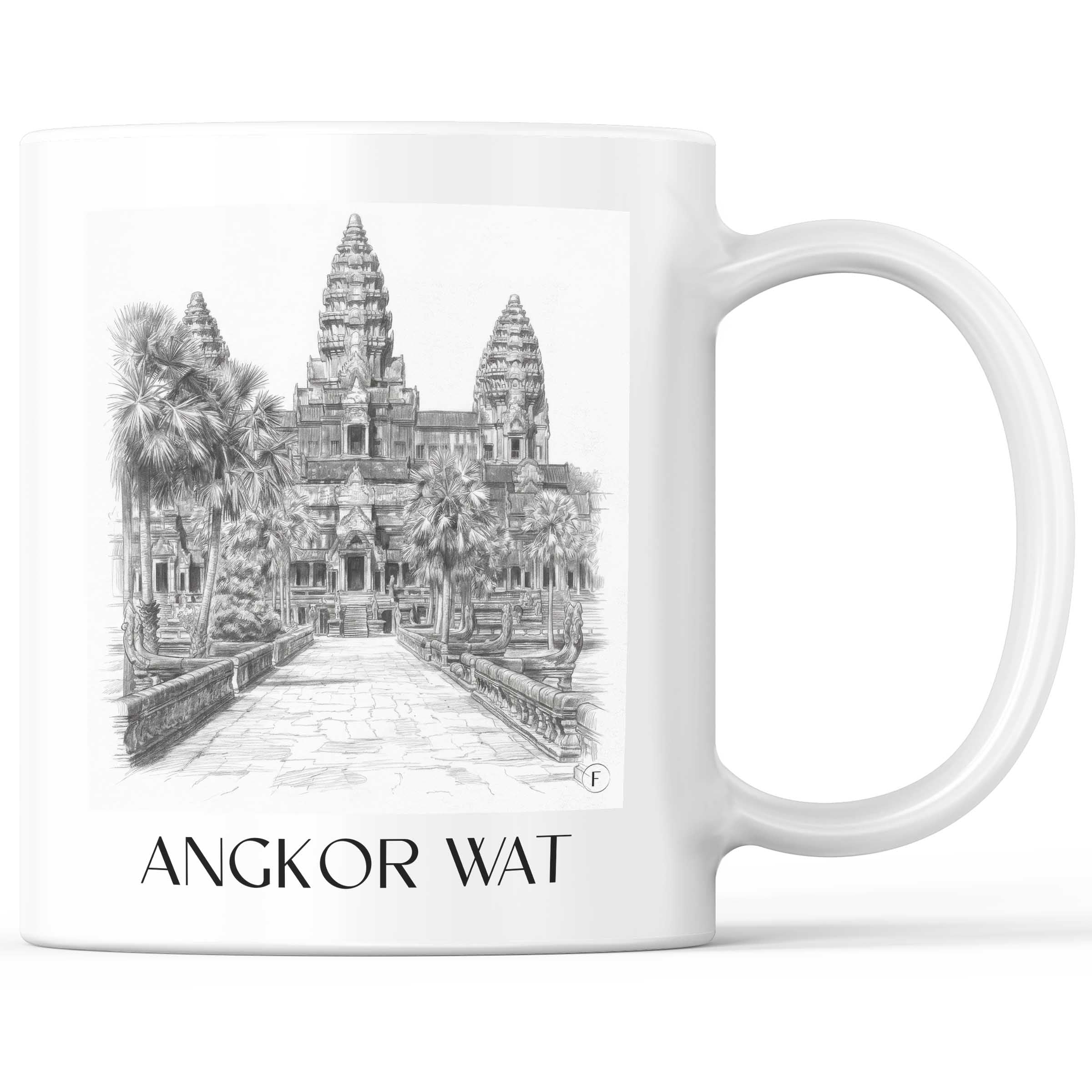 Angkor Wat - Kambodscha Becher - Kaffeetasse im Zeichnung Stil