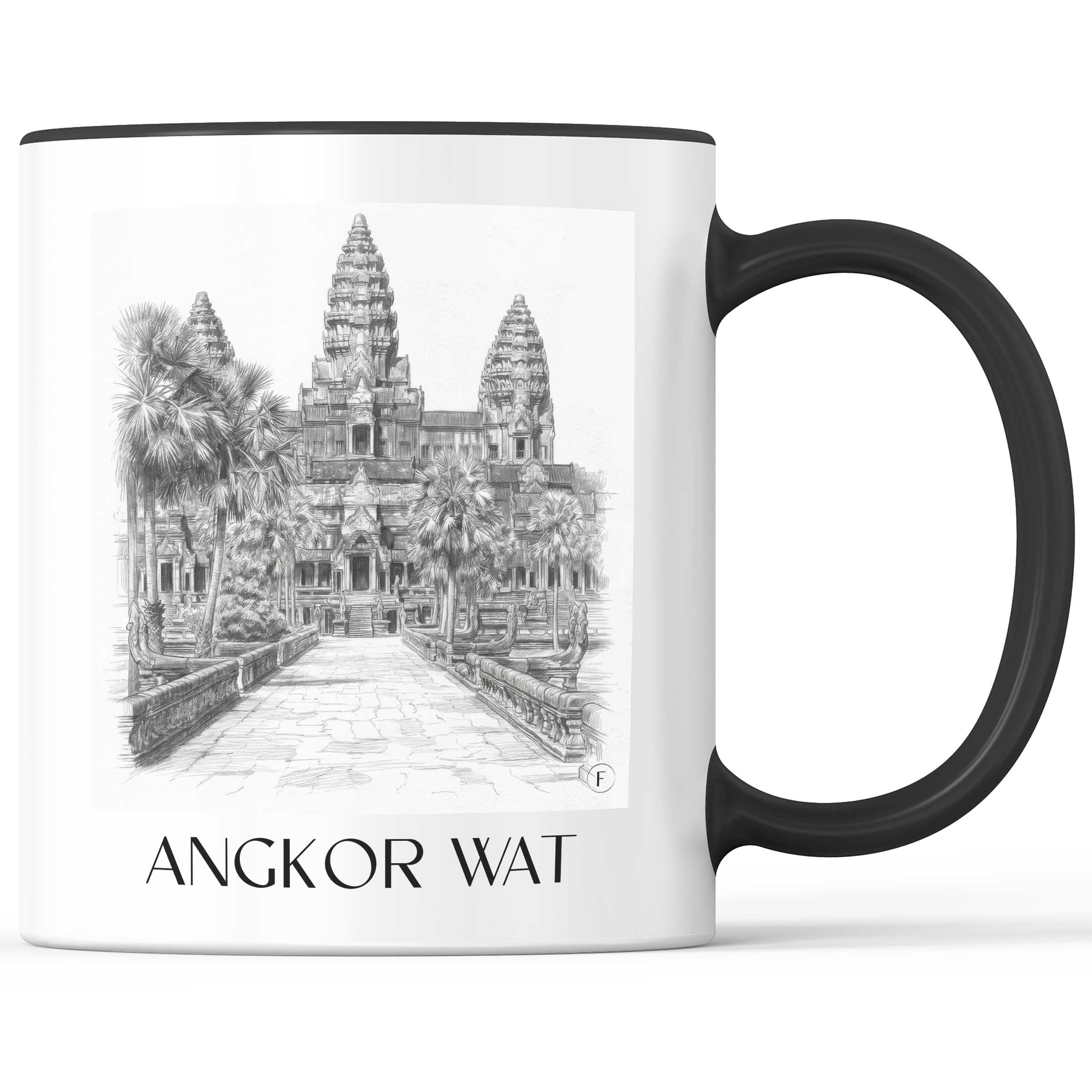Angkor Wat - Kambodscha Becher - Kaffeetasse im Zeichnung Stil