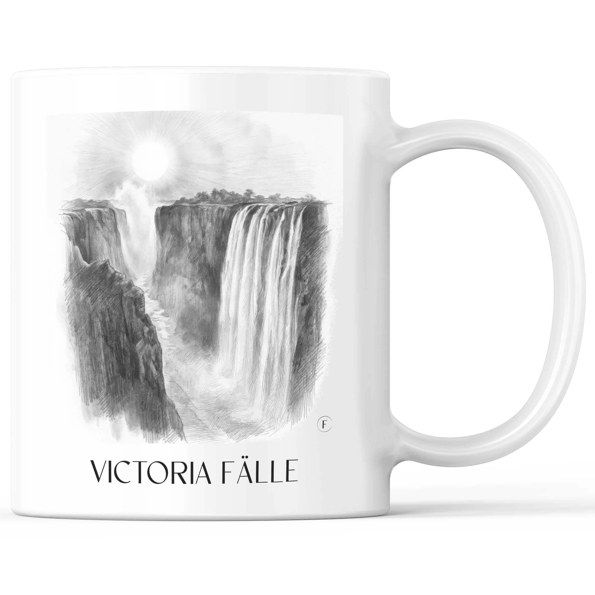 Victoria Fälle - Simbabwe Becher - Kaffeetasse im Zeichnung Stil