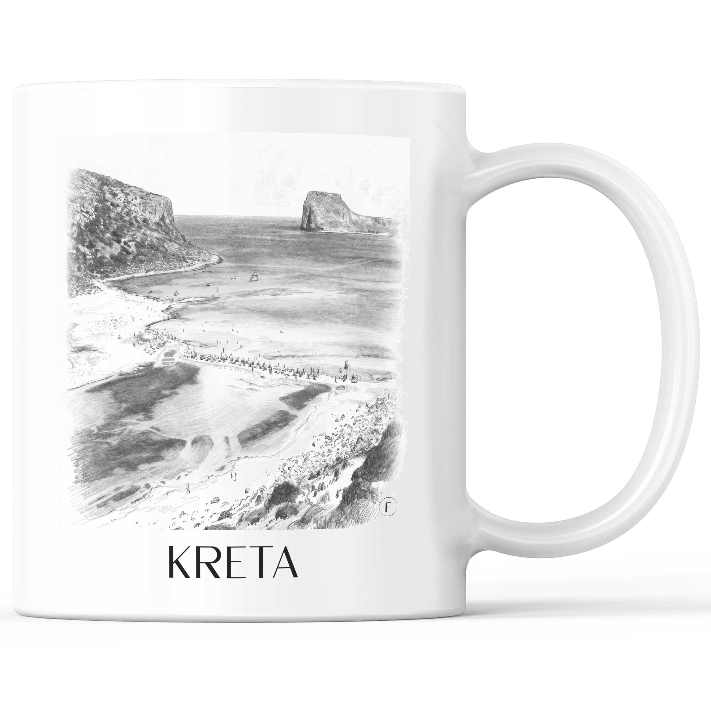 Kreta - Griechenland Becher - Kaffeetasse im Zeichnung Stil