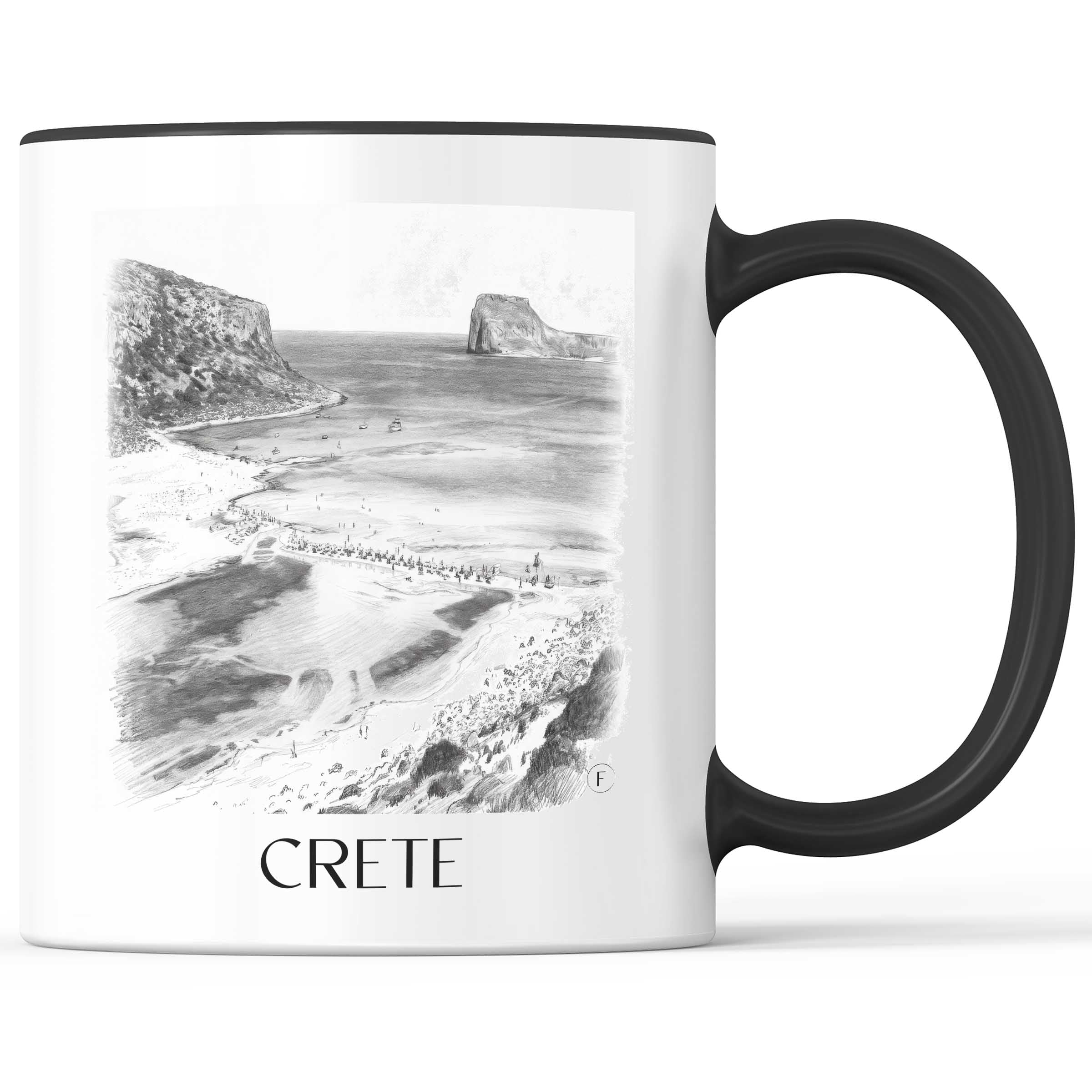 Kreta - Griechenland Becher - Kaffeetasse im Zeichnung Stil