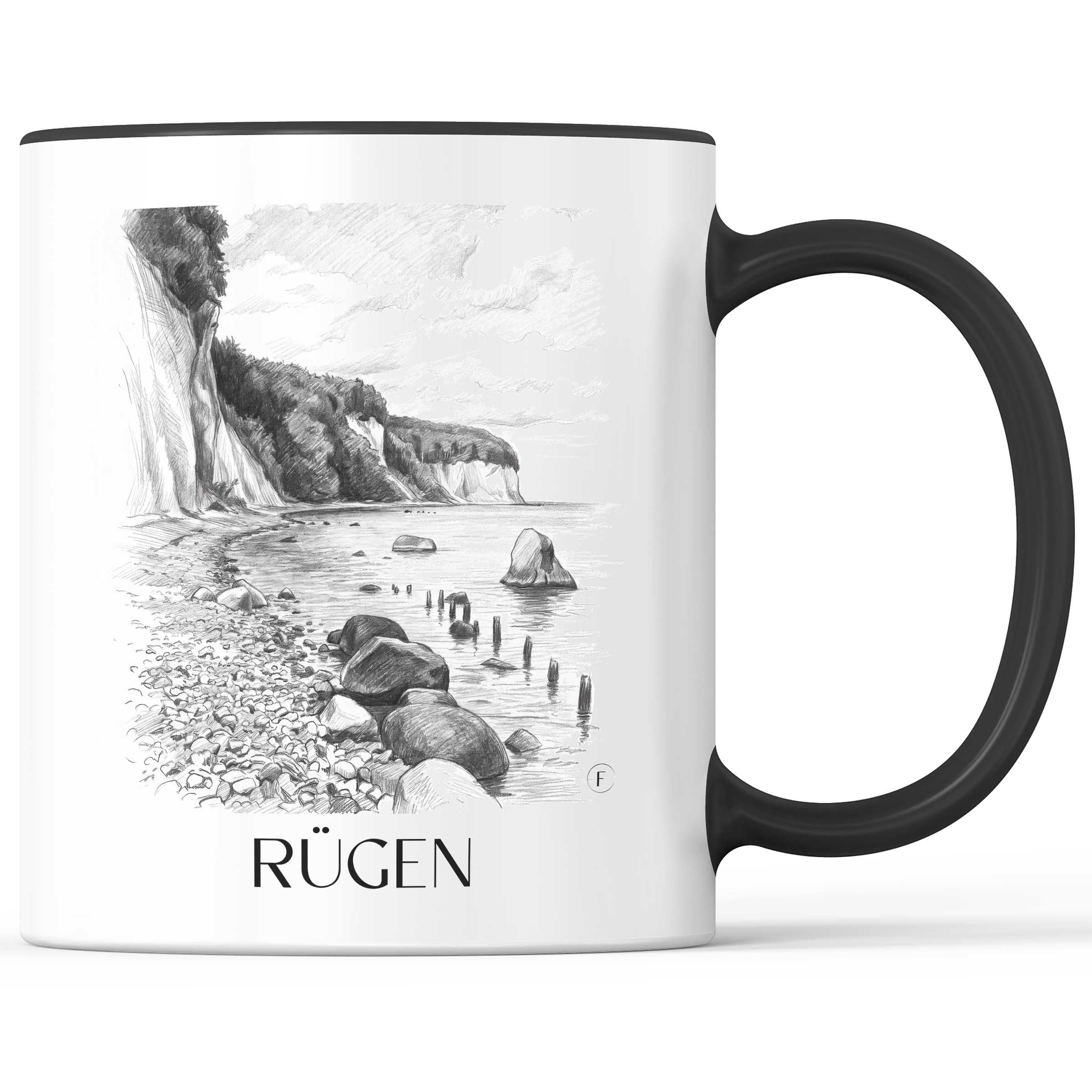 Rügen - Deutschland Becher - Kaffeetasse im Zeichnung Stil