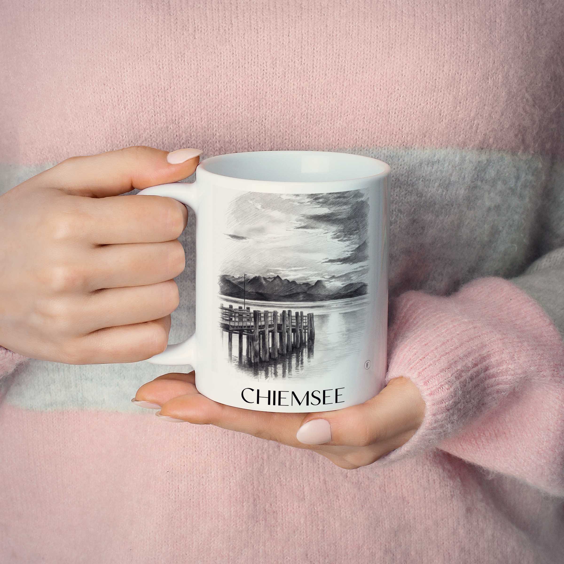 chiemsee-deutschland-kaffeebecher-bleistift-zeichnung-drawing