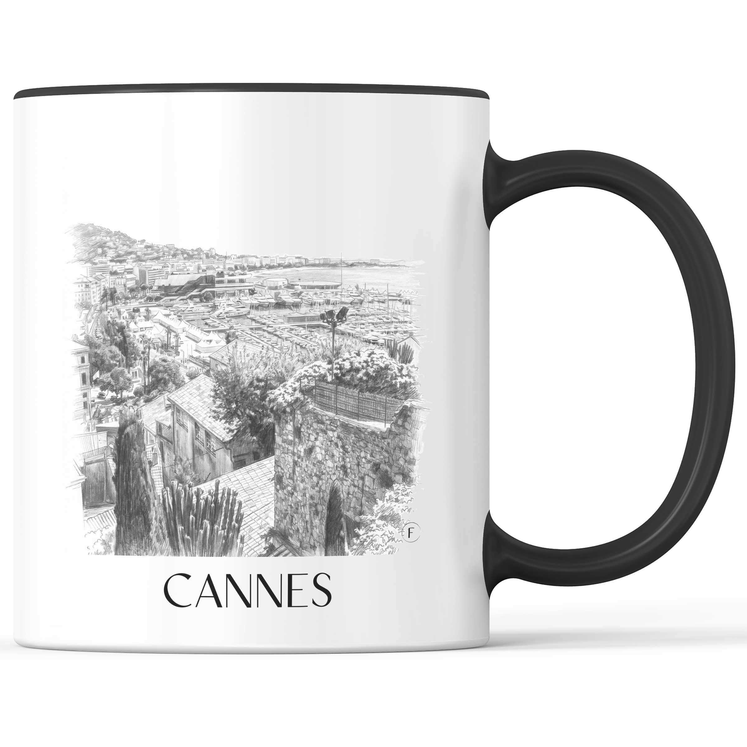 cannes-frankreich-kaffeebecher-bleistift-zeichnung-drawing
