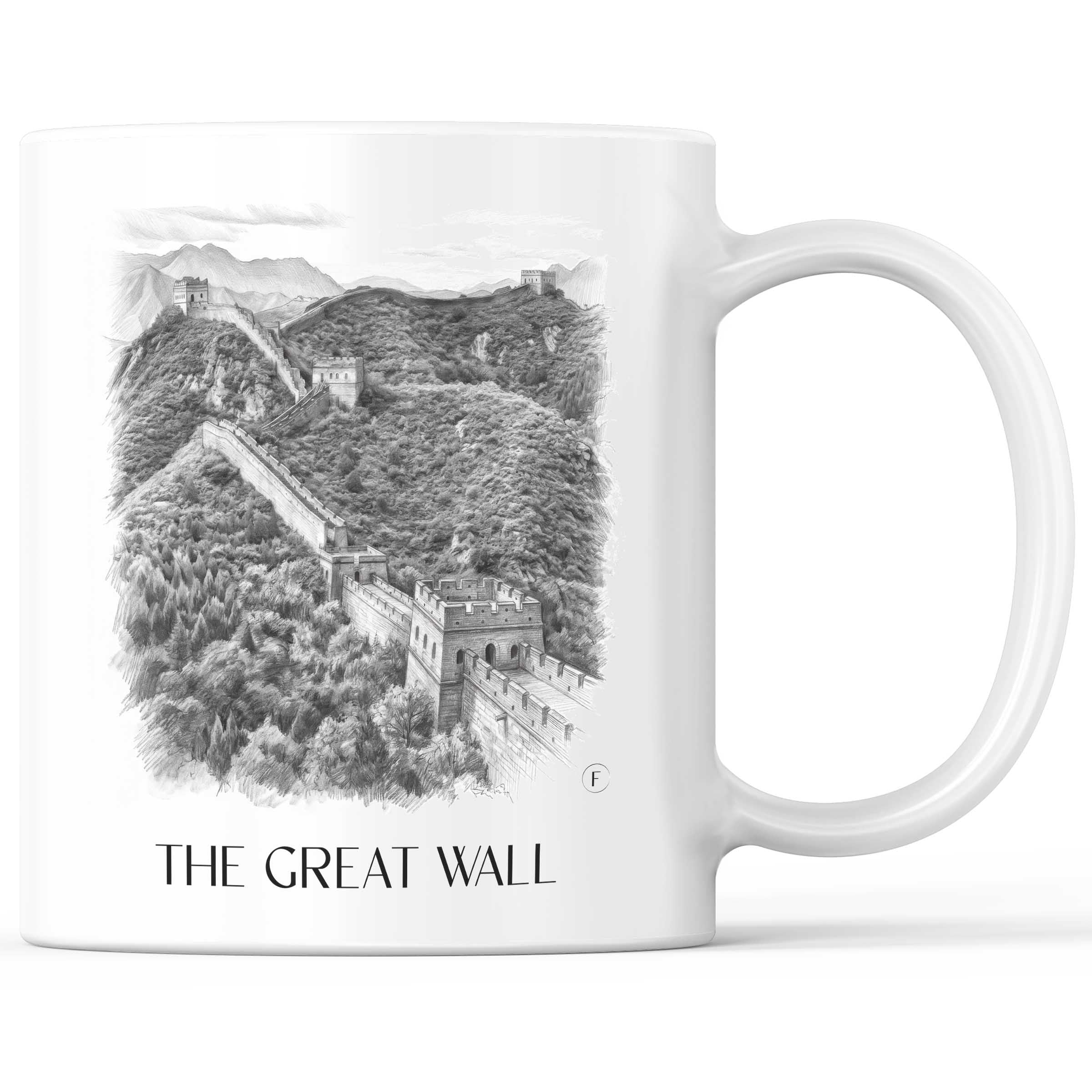 die große Mauer - China Becher - Kaffeetasse im Zeichnung Stil