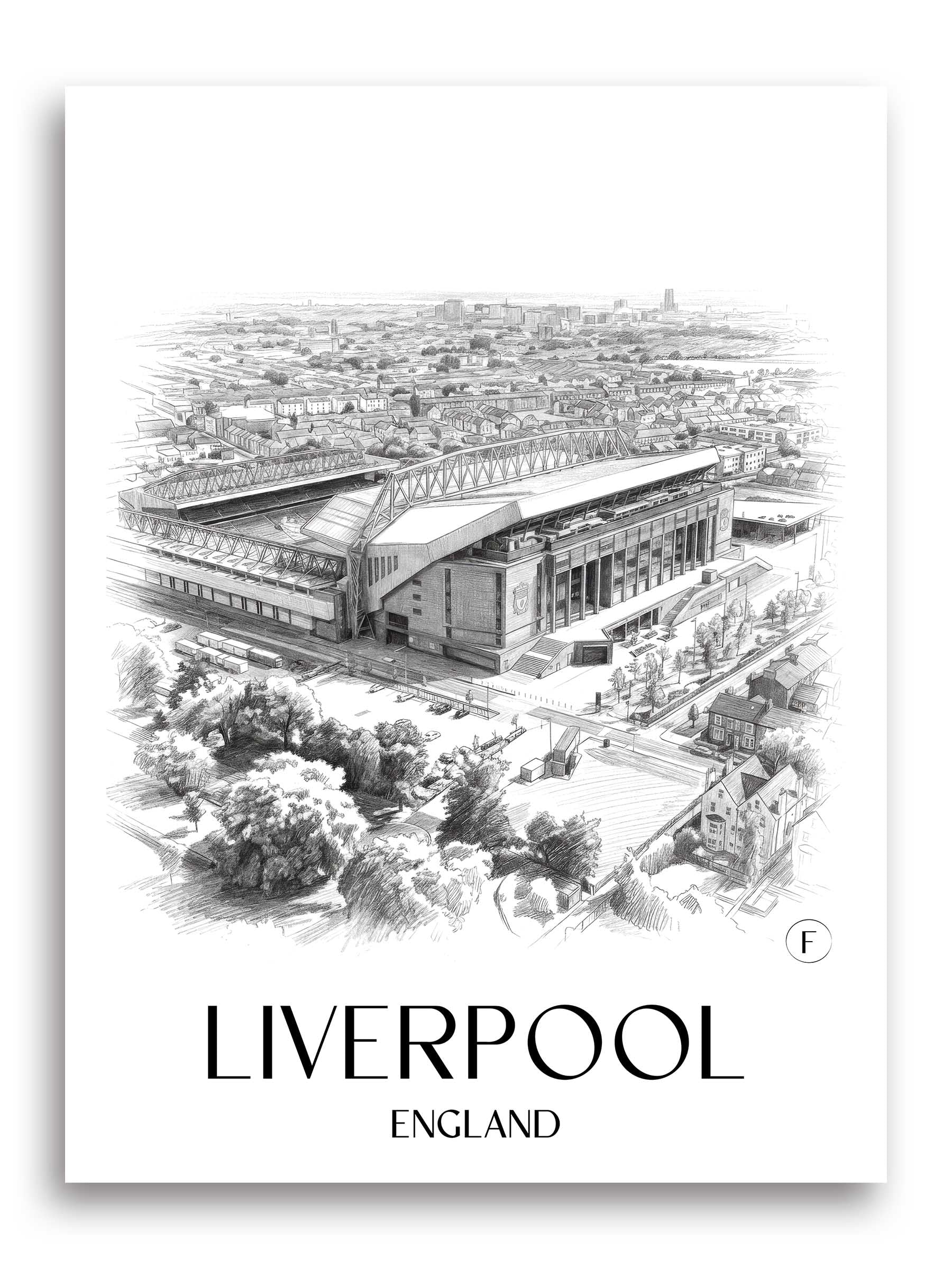 Liverpool Poster - - England Kunstdruck - Zeichnung von A4 bis A1