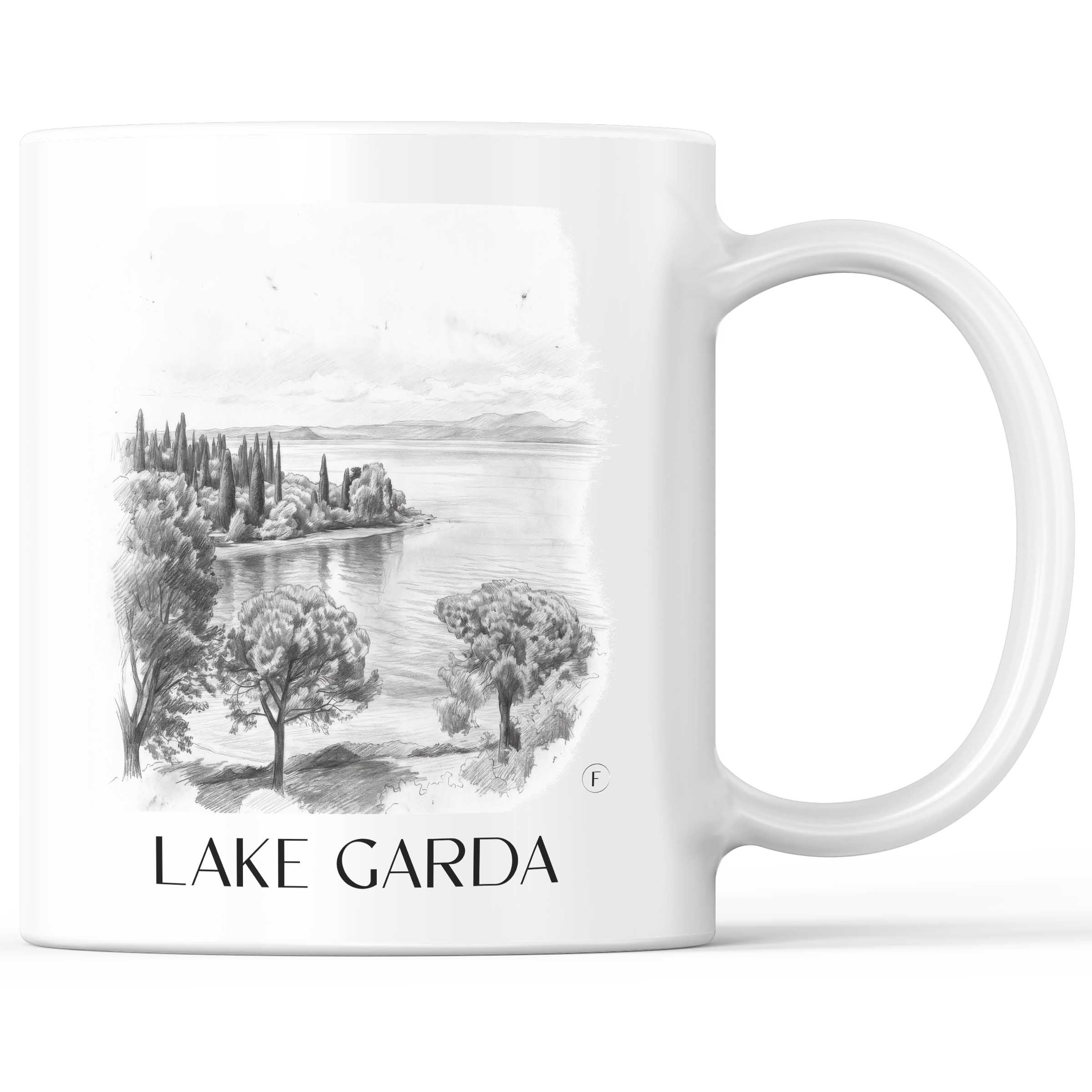 Gardasee - Italien Becher - Kaffeetasse im Zeichnung Stil
