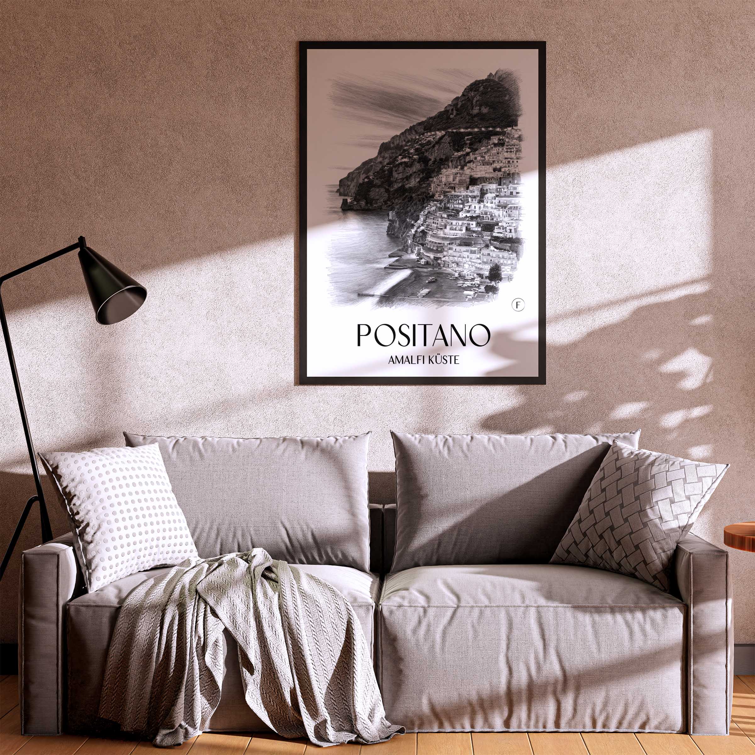 positano-amalfi-küste-italien-poster-bleistift-zeichnung-drawing