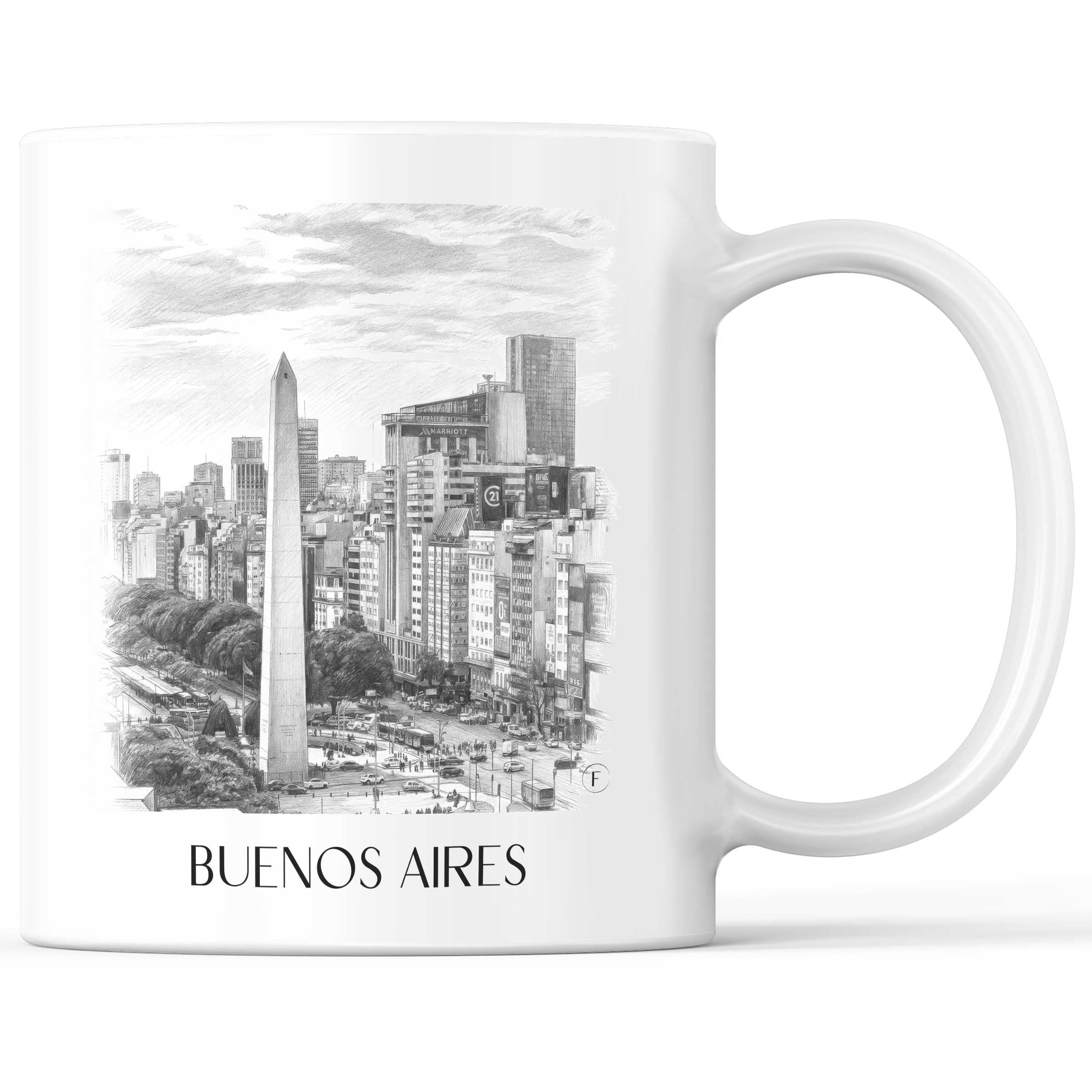 Buenos Aires - Argentinien Becher - Kaffeetasse im Zeichnung Stil