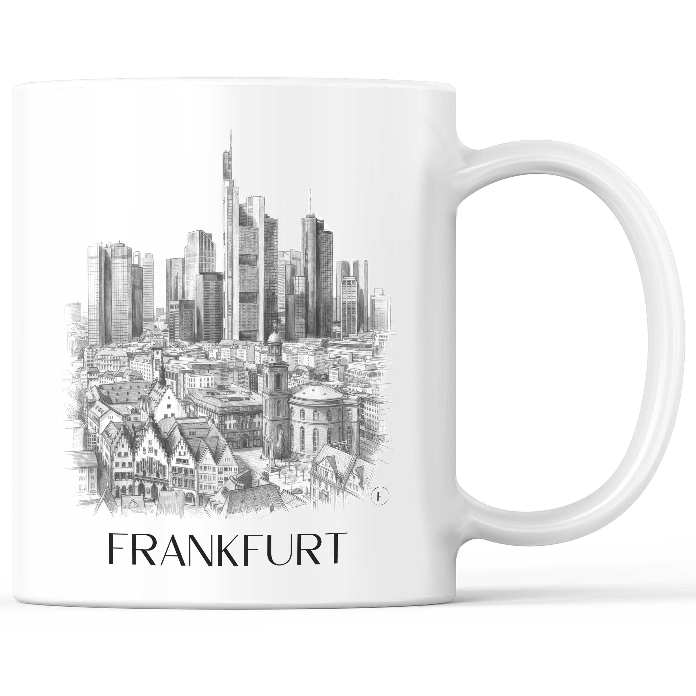 Frankfurt - Deutschland Becher - Kaffeetasse im Zeichnung Stil