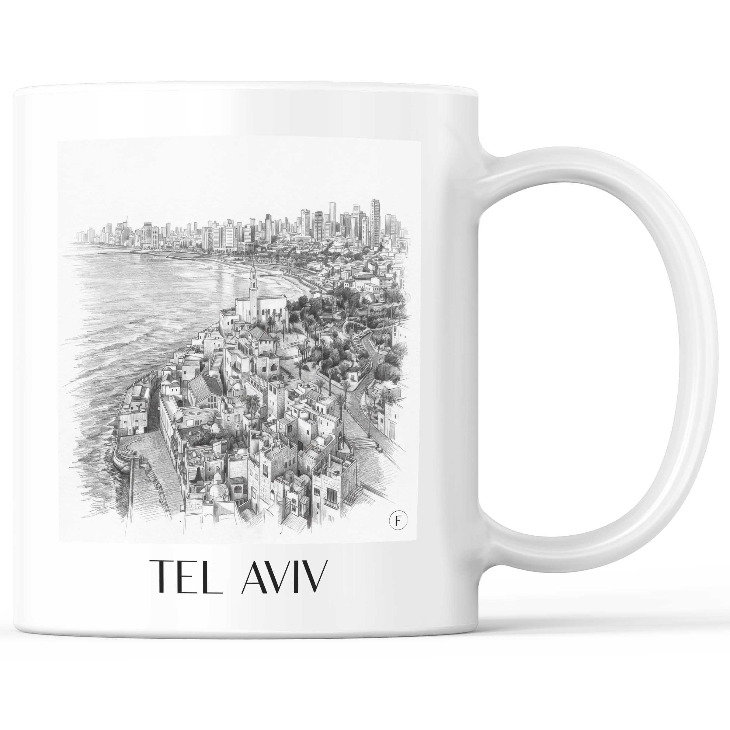 Tel Aviv - Israel Becher - Kaffeetasse im Zeichnung Stil