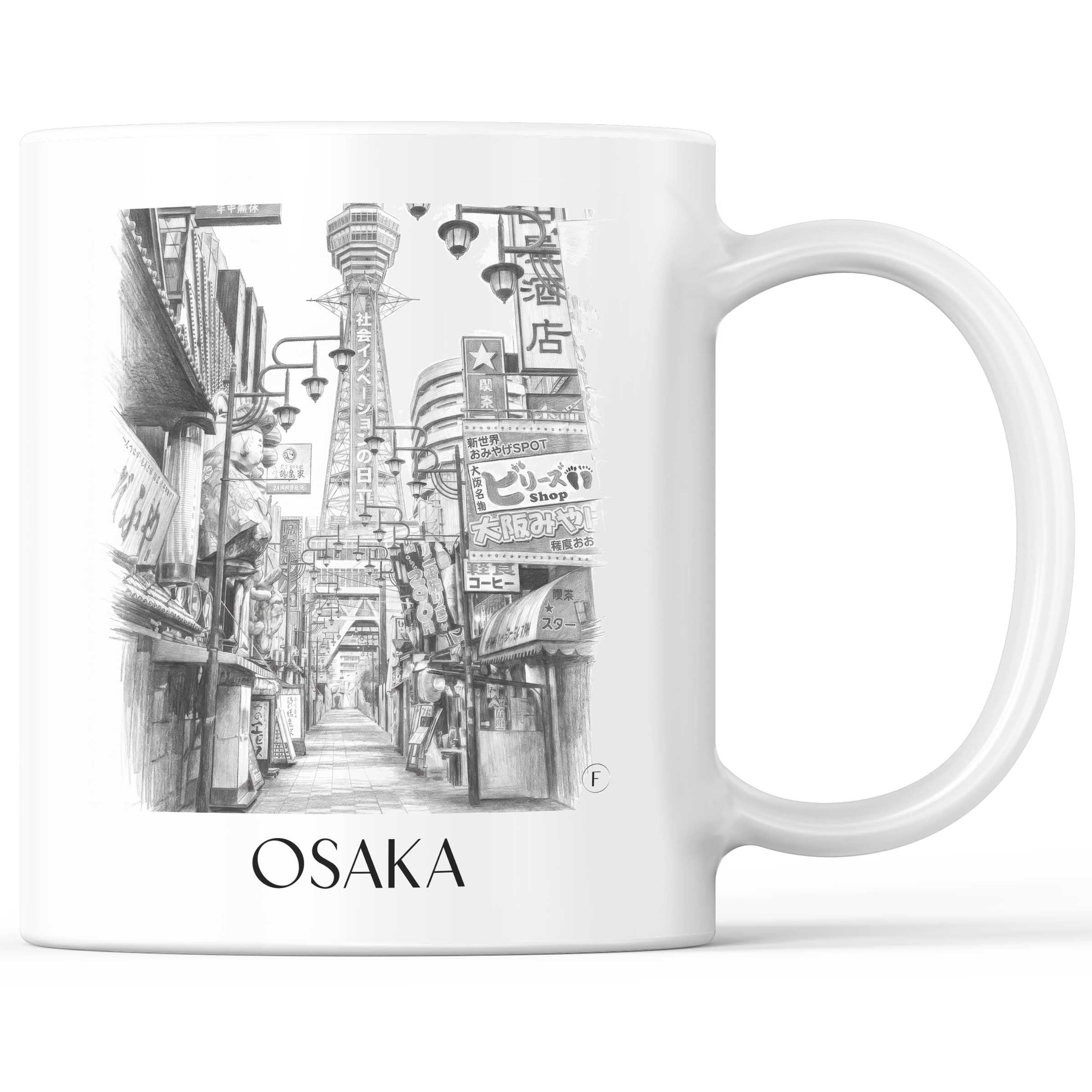 Osaka - Japan Becher - Kaffeetasse im Zeichnung Stil