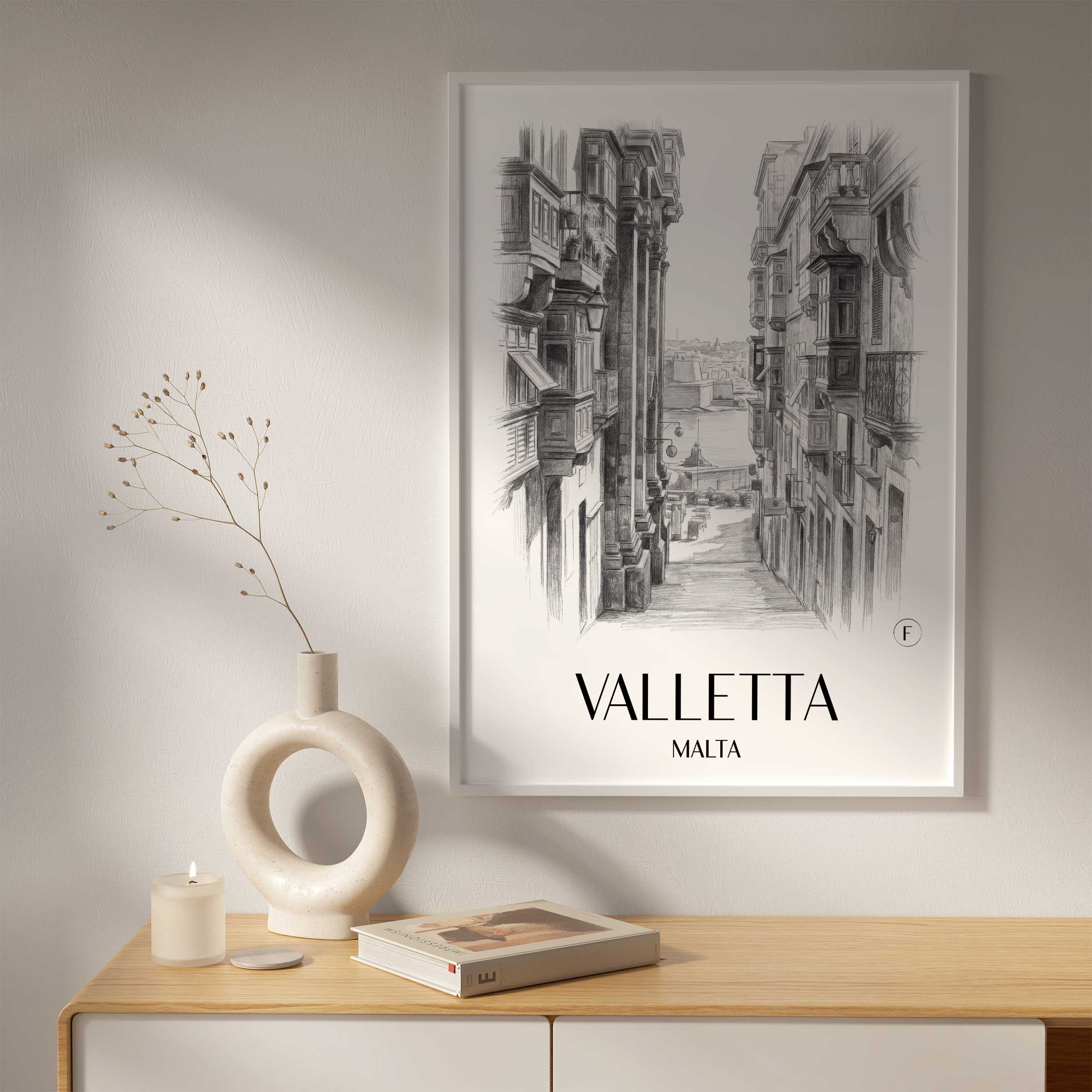 valletta-malta-poster-bleistift-zeichnung-drawing