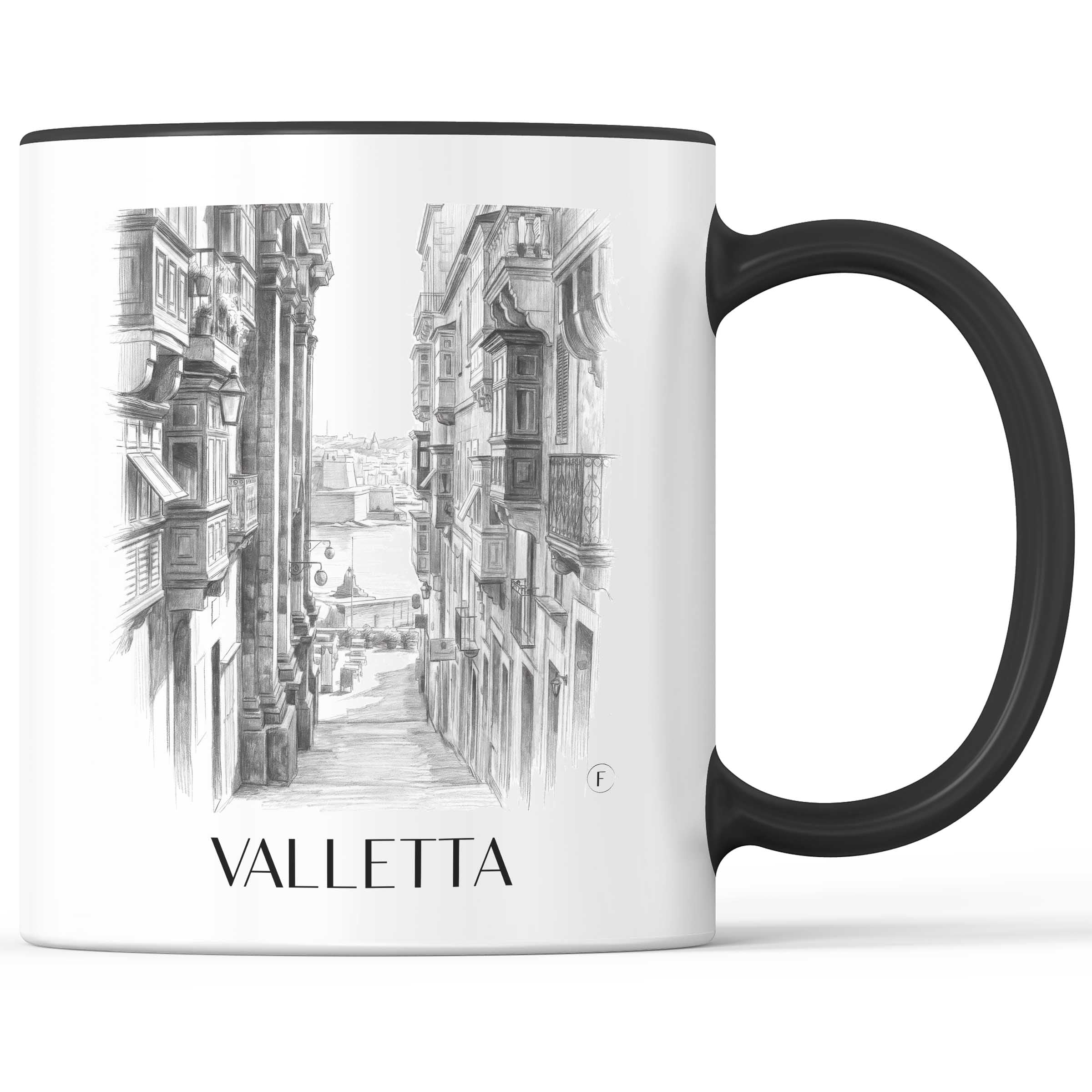 Valletta - Malta Becher - Kaffeetasse im Zeichnung Stil