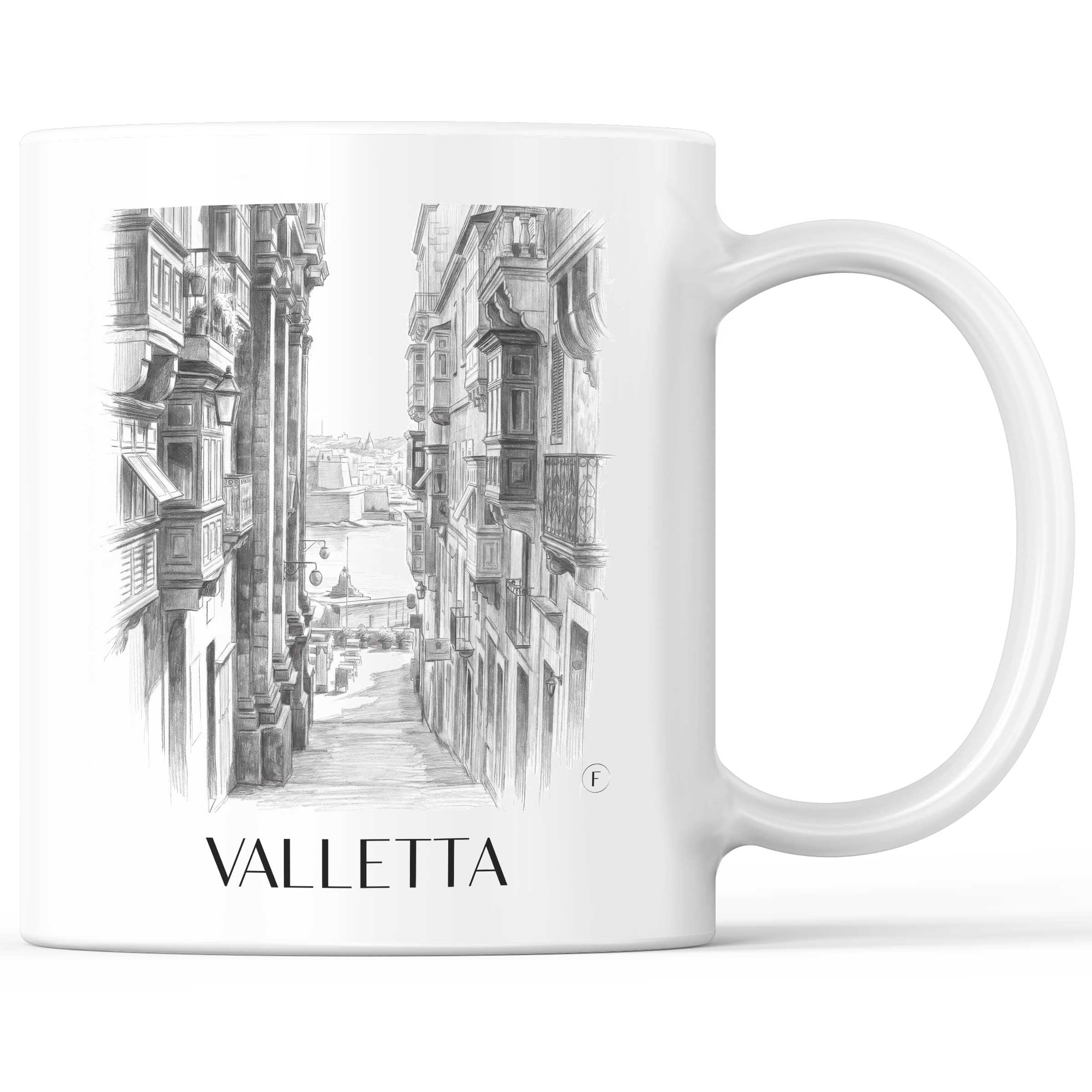 Valletta - Malta Becher - Kaffeetasse im Zeichnung Stil