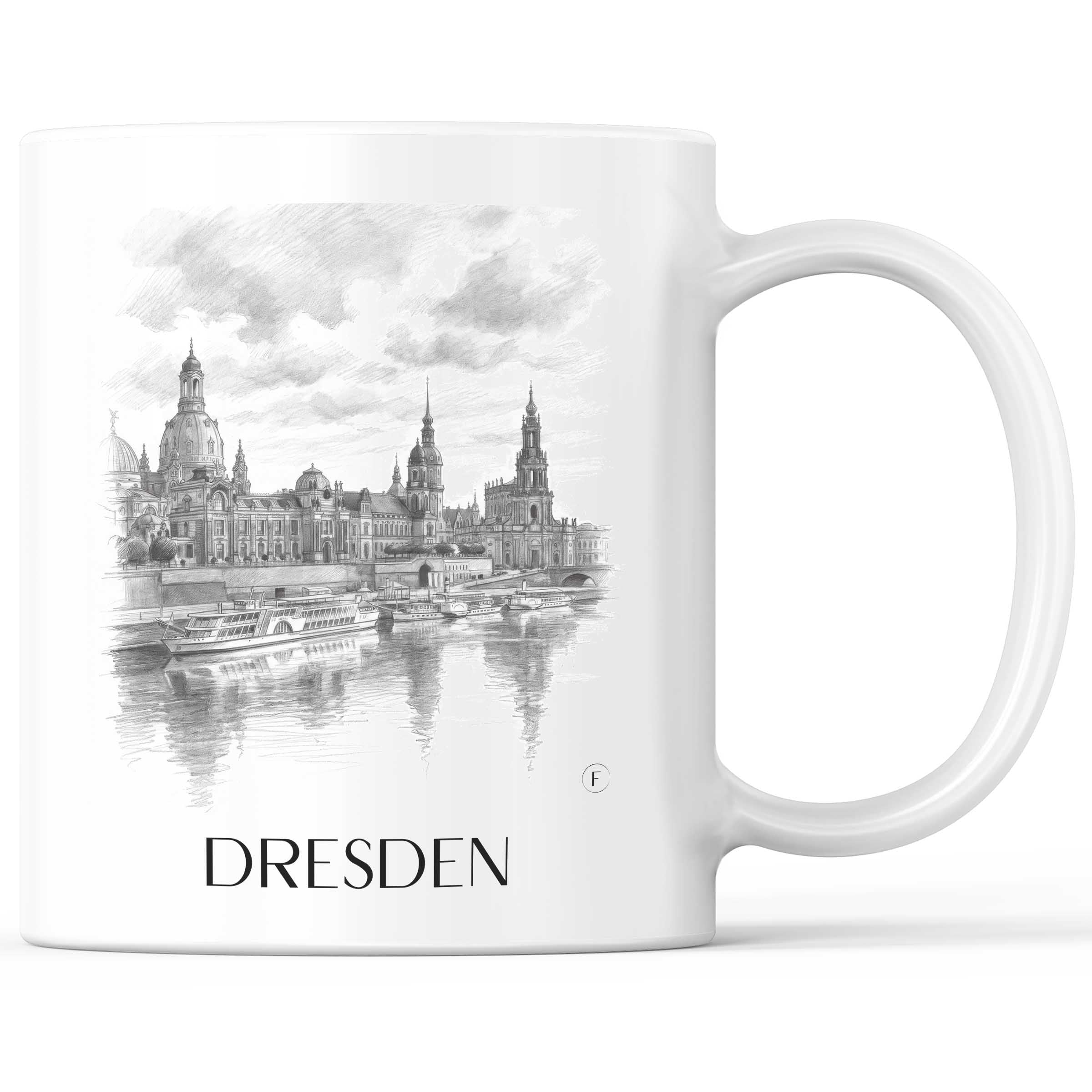 Dresden - Deutschland Becher - Kaffeetasse im Zeichnung Stil