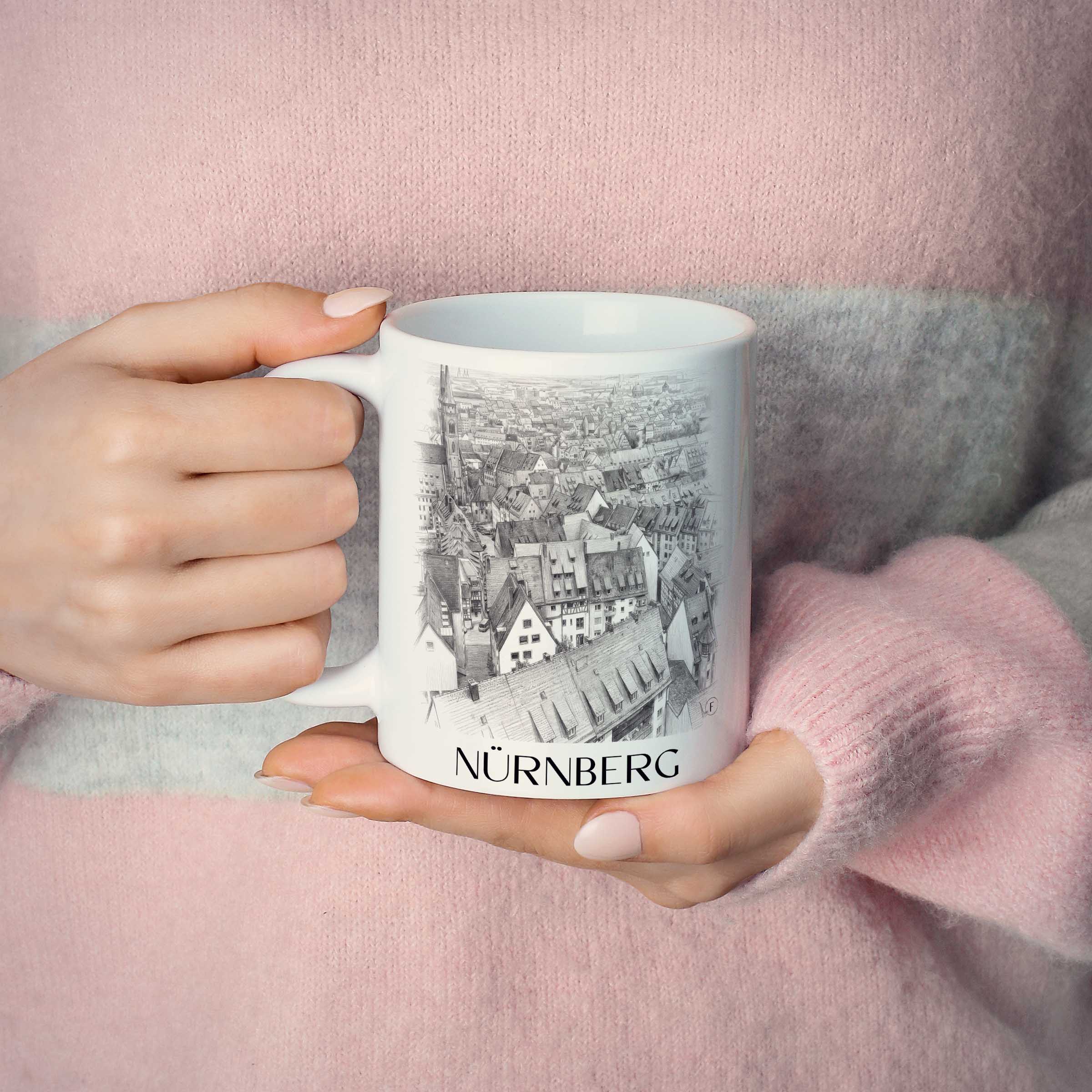 nürnberg-deutschland-kaffeebecher-bleistift-zeichnung-drawing