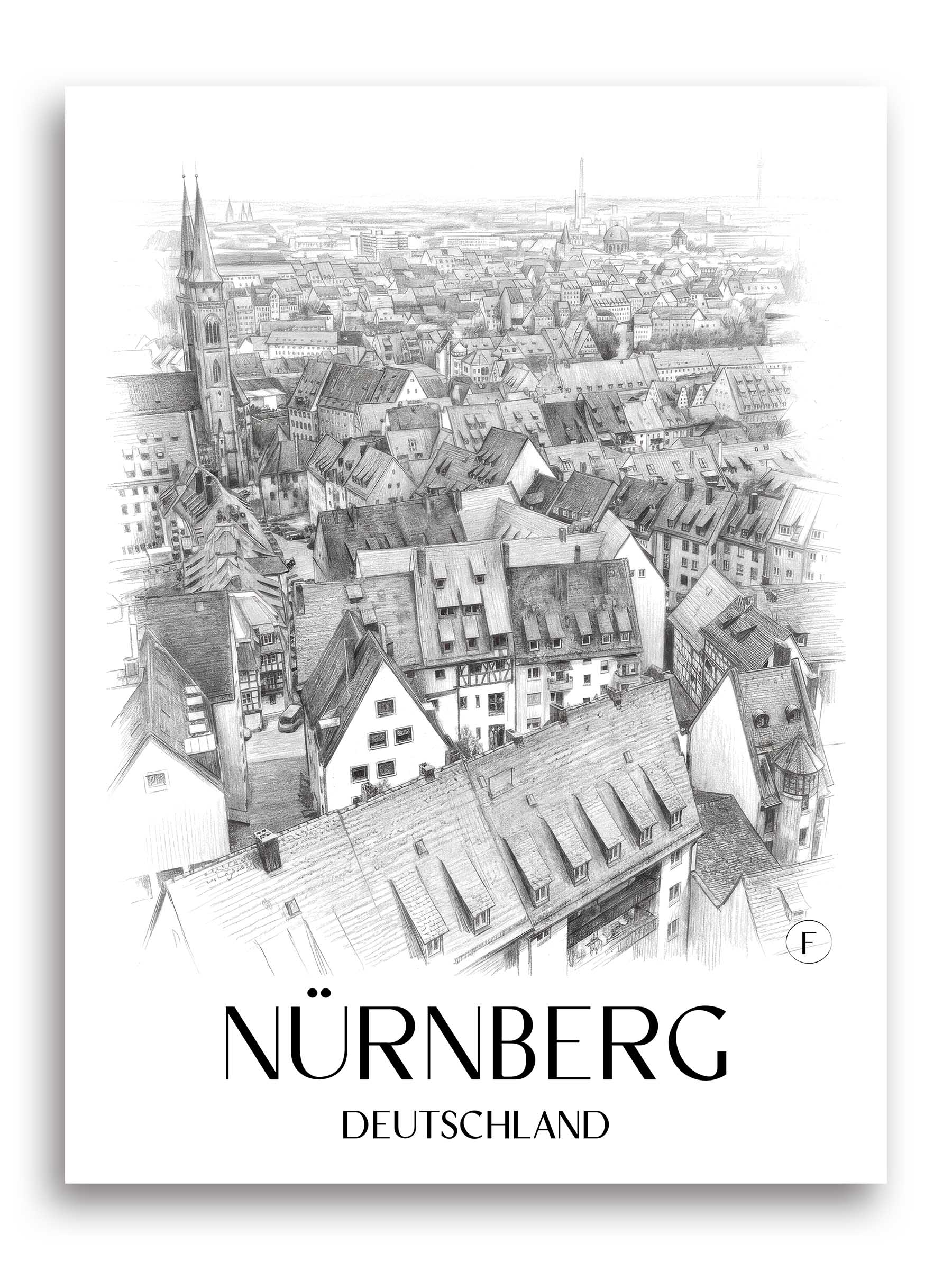 nürnberg-deutschland-poster-bleistift-zeichnung-drawing