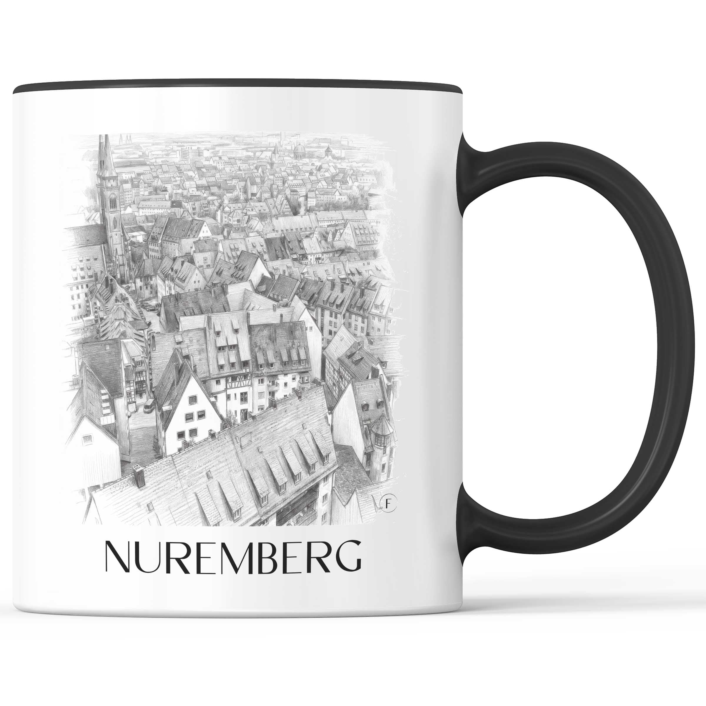Nürnberg - Deutschland Becher - Kaffeetasse im Zeichnung Stil