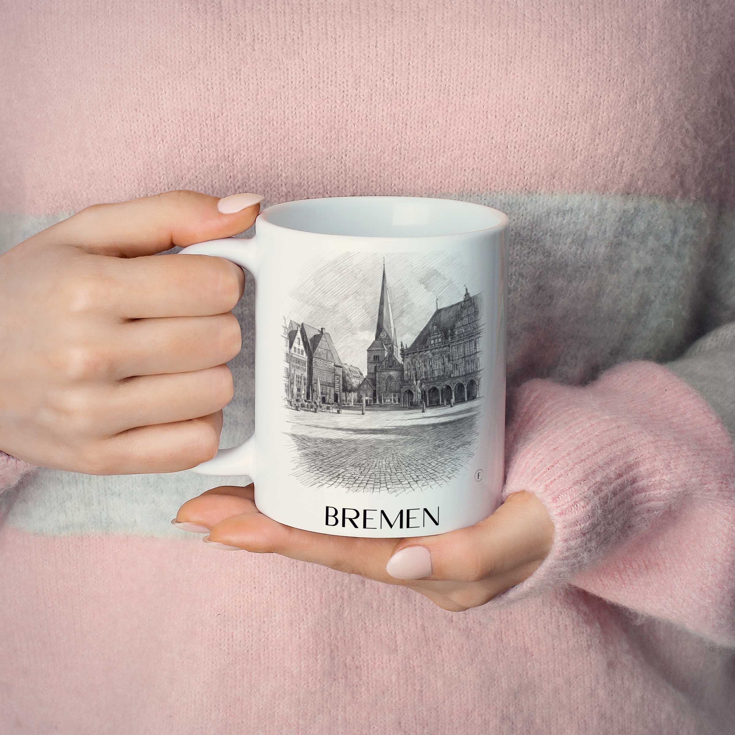 bremen-deutschland-kaffeebecher-bleistift-zeichnung-drawing