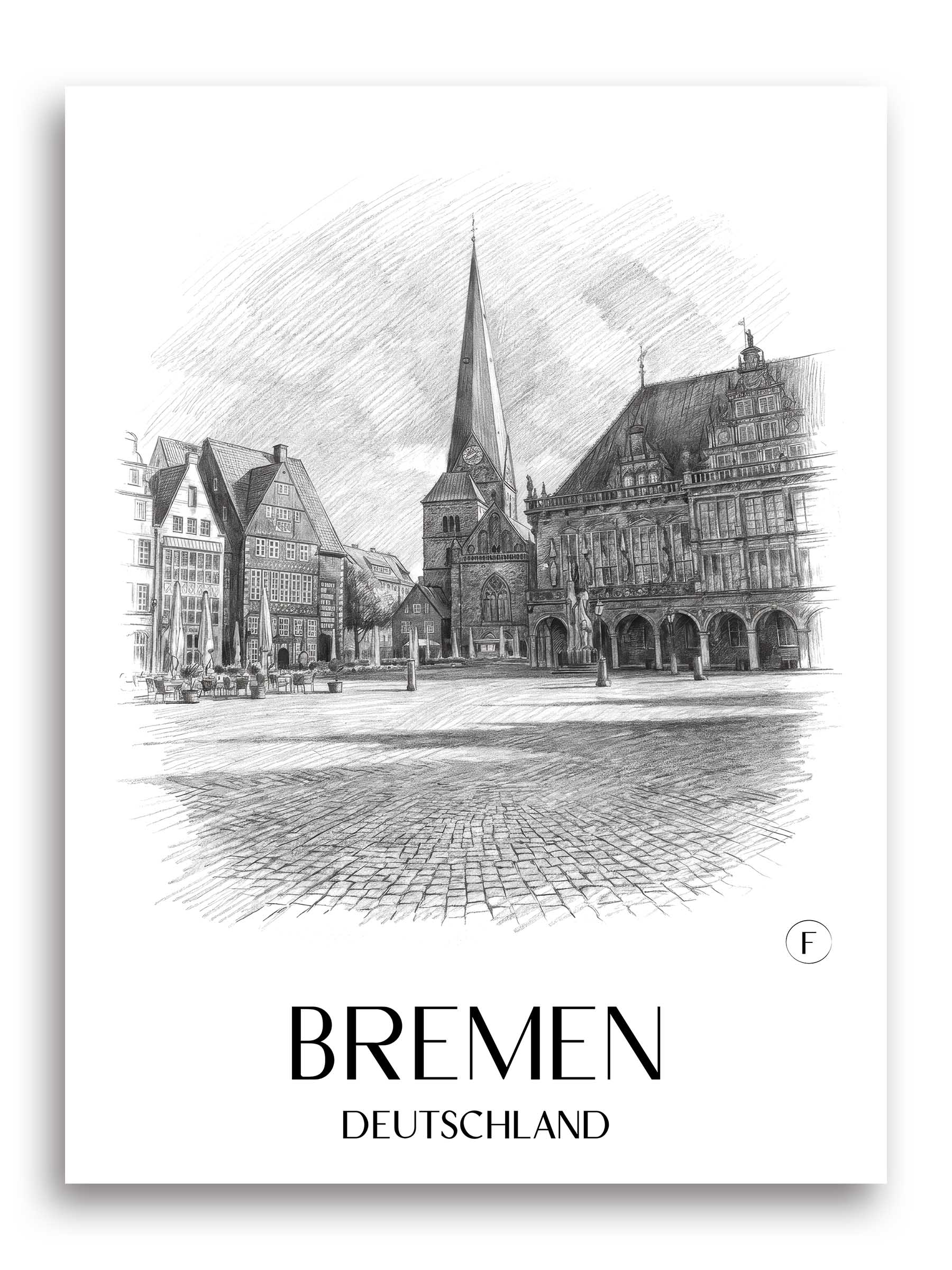 bremen-deutschland-poster-bleistift-zeichnung-drawing