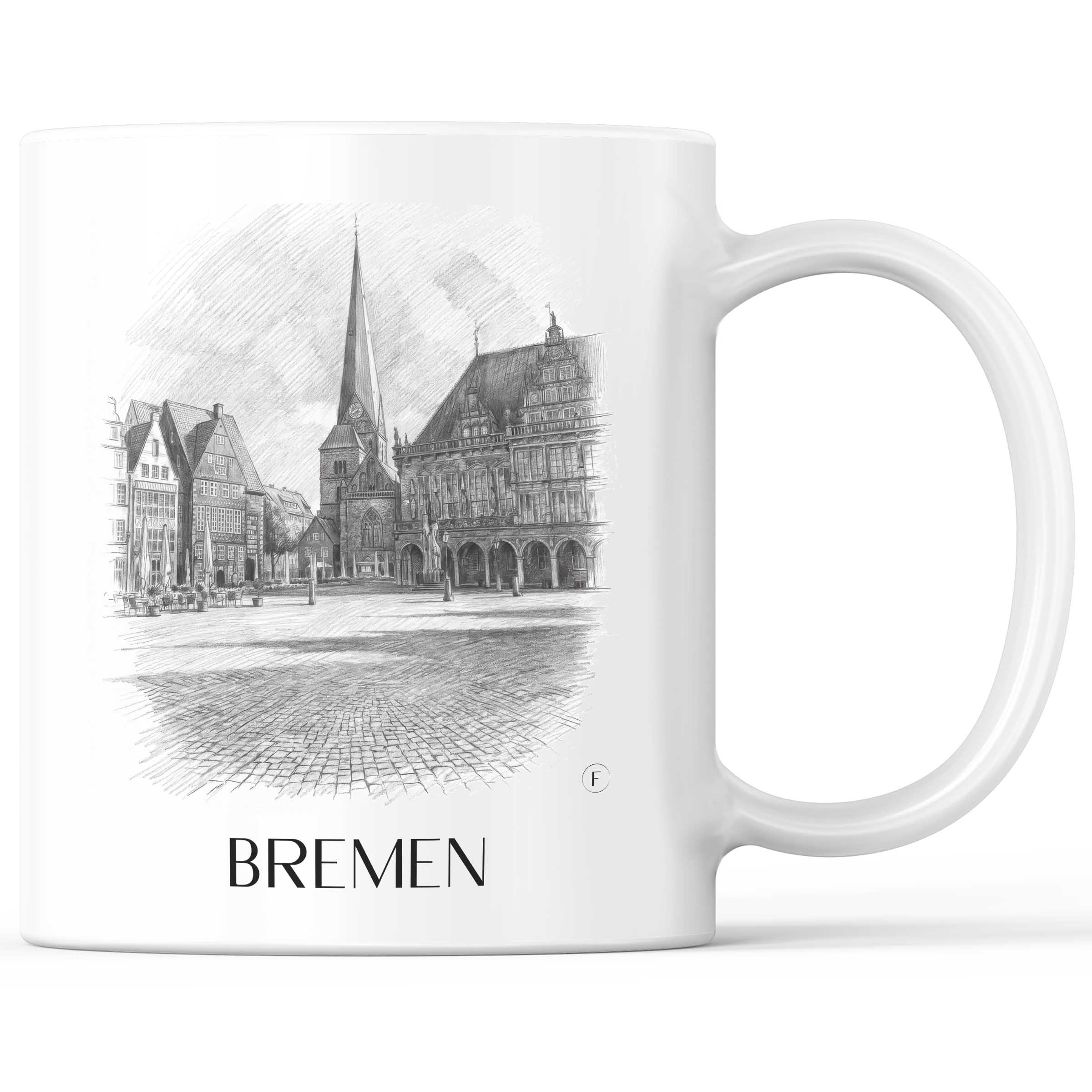 Bremen - Deutschland Becher - Kaffeetasse im Zeichnung Stil