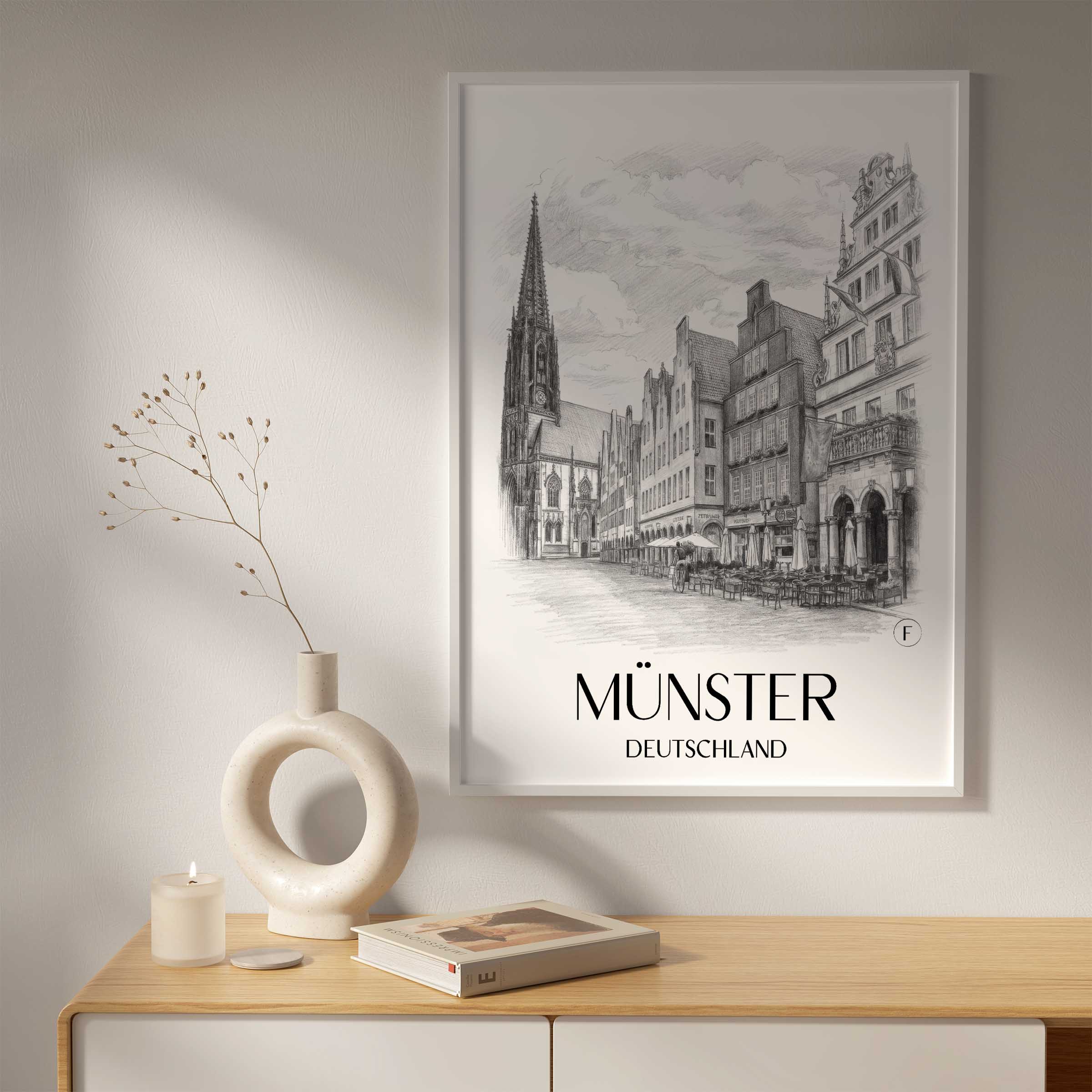 münster-deutschland-poster-bleistift-zeichnung-drawing