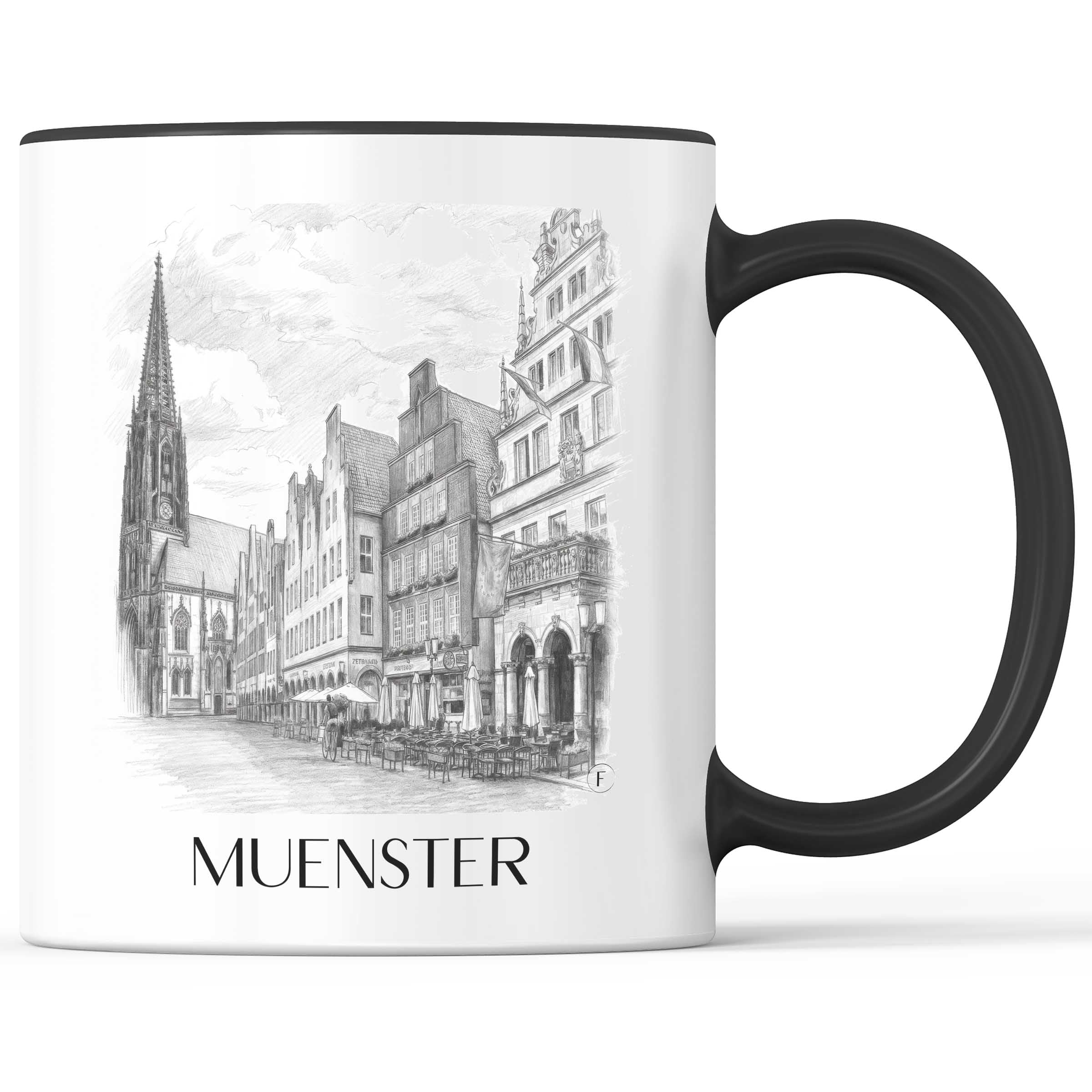 Münster - Deutschland Becher - Kaffeetasse im Zeichnung Stil