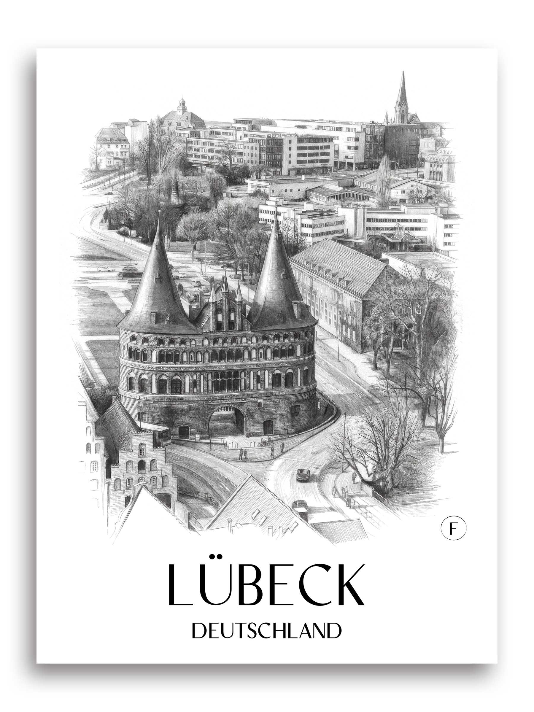 lübeck-deutschland-poster-bleistift-zeichnung-drawing