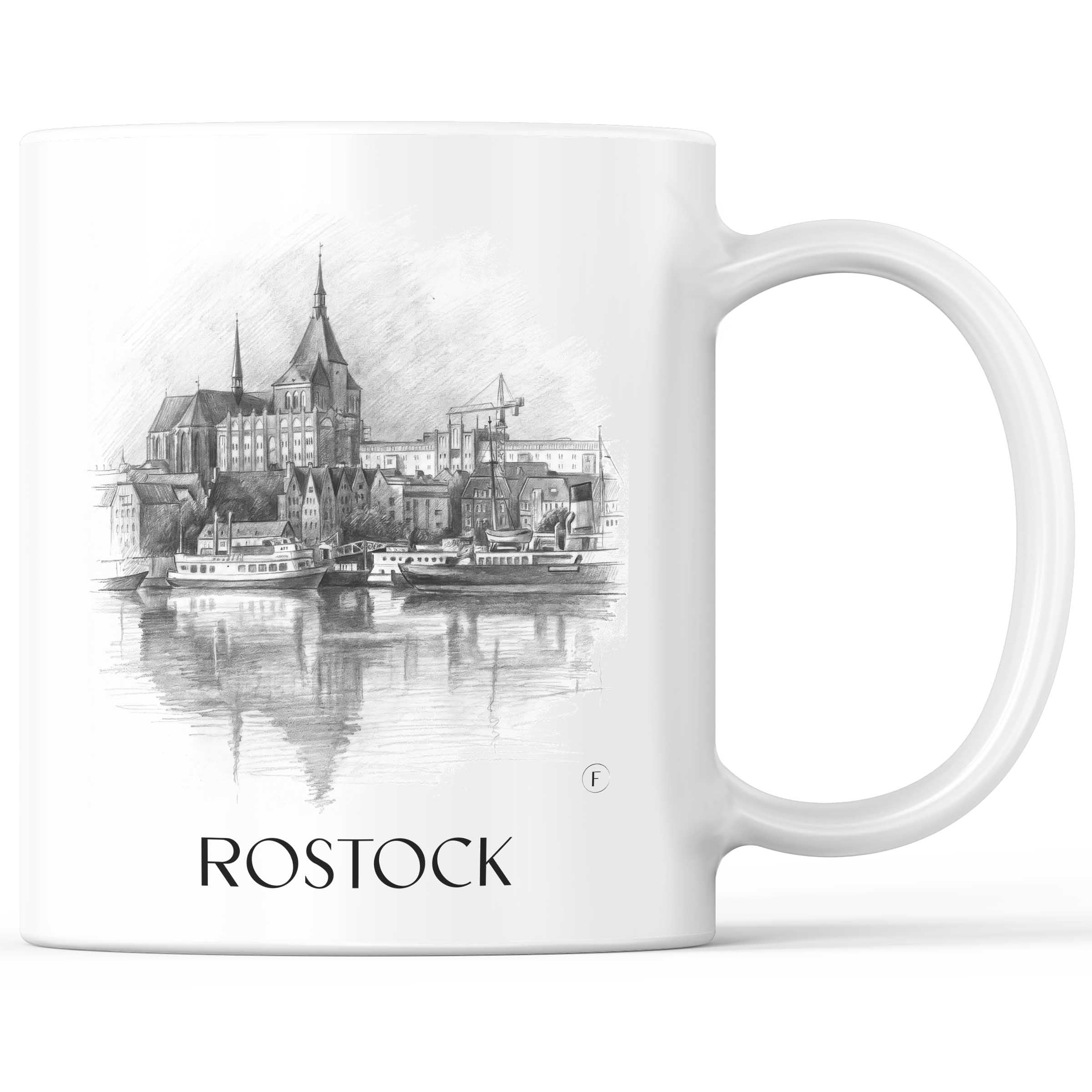 Rostock - Deutschland Becher - Kaffeetasse im Zeichnung Stil