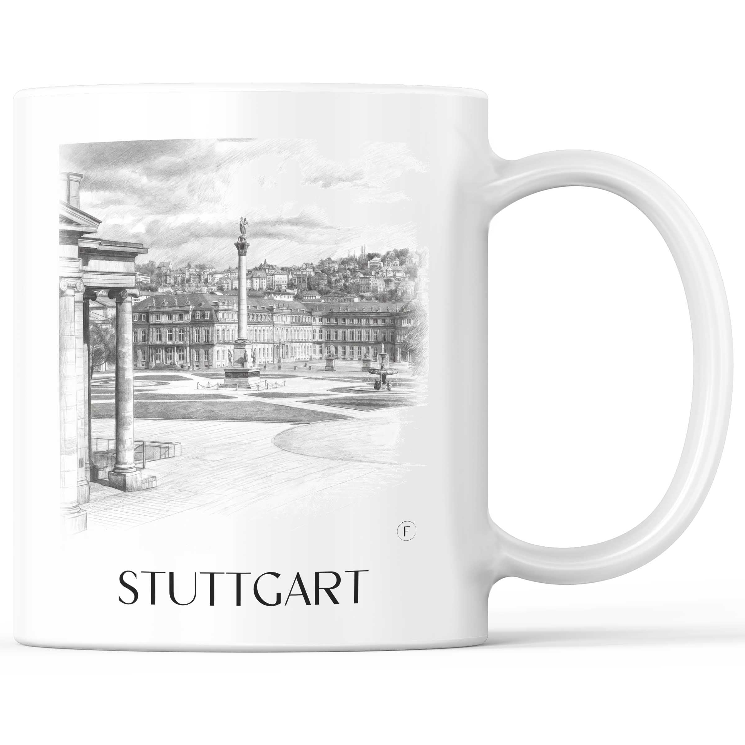 Stuttgart - Deutschland Becher - Kaffeetasse im Zeichnung Stil