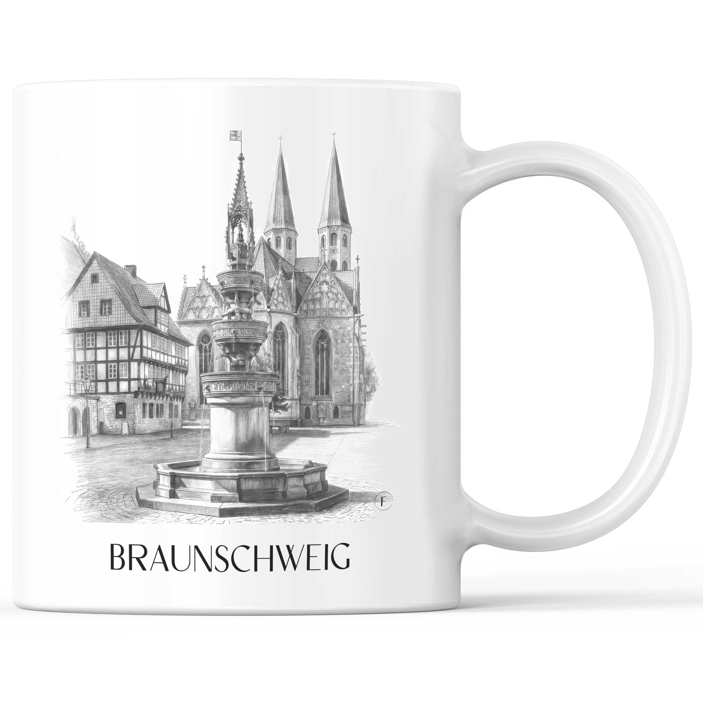 Braunschweig - Deutschland Becher - Kaffeetasse im Zeichnung Stil