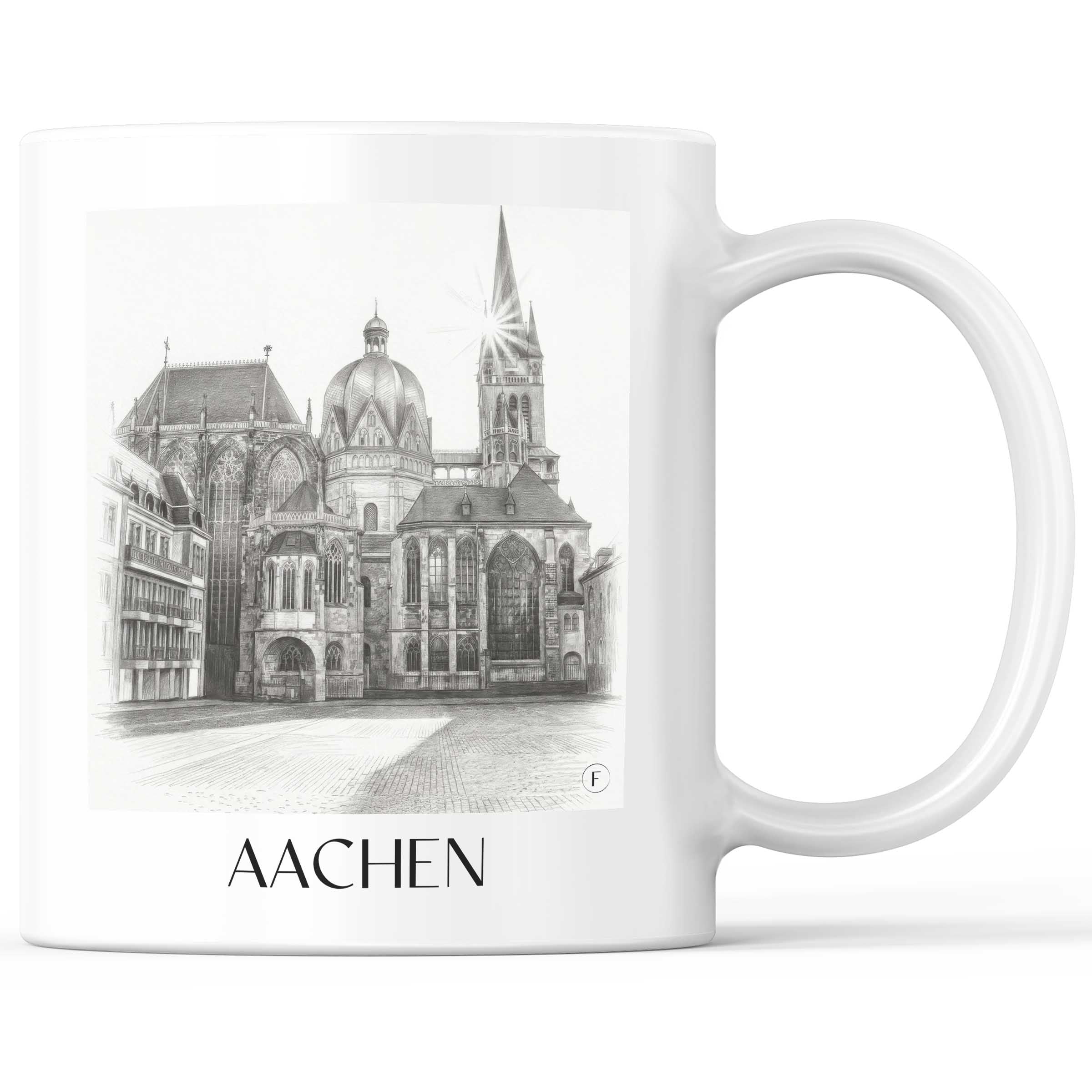 Aachen - Deutschland Becher - Kaffeetasse im Zeichnung Stil