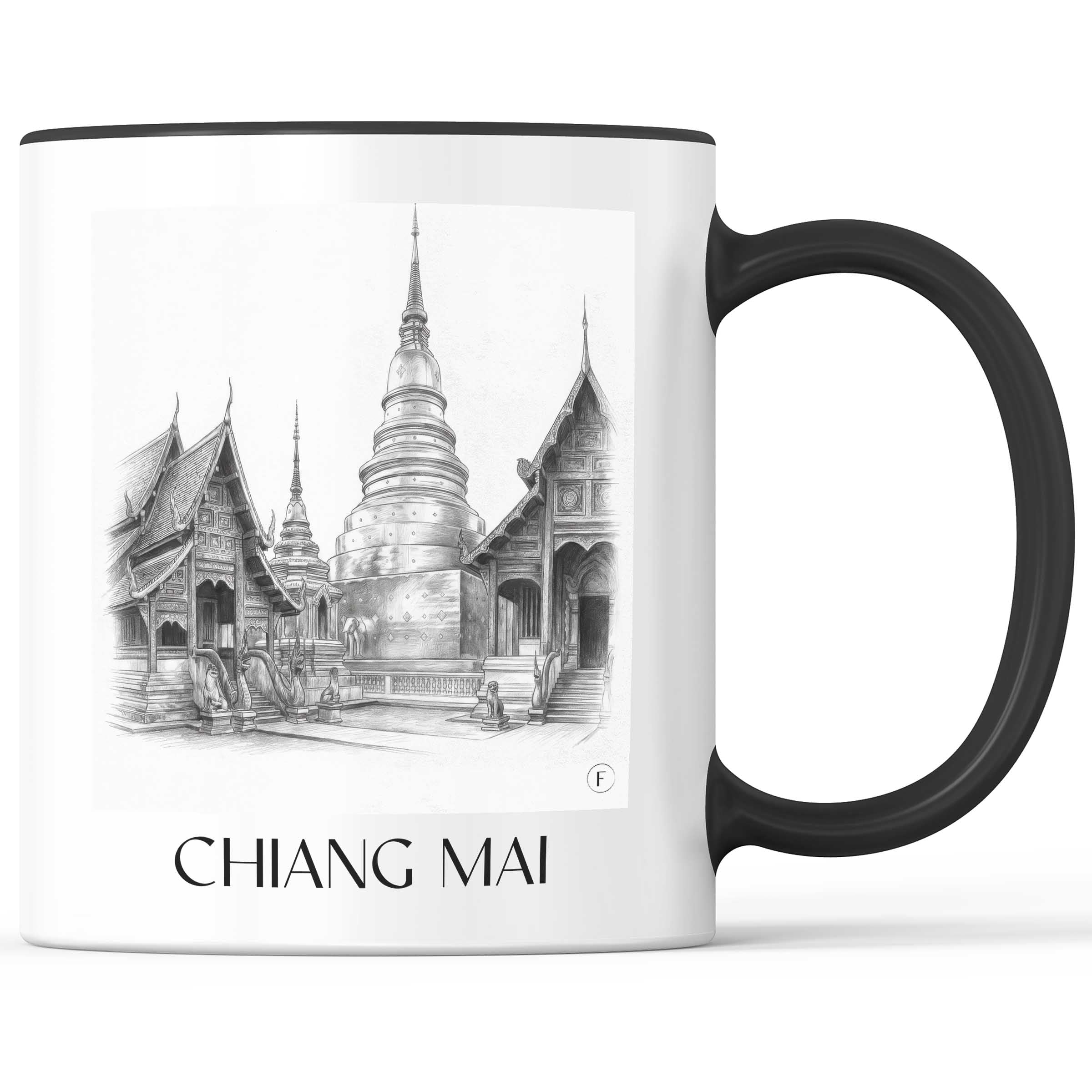Chiang Mai - Thailand Becher - Kaffeetasse im Zeichnung Stil