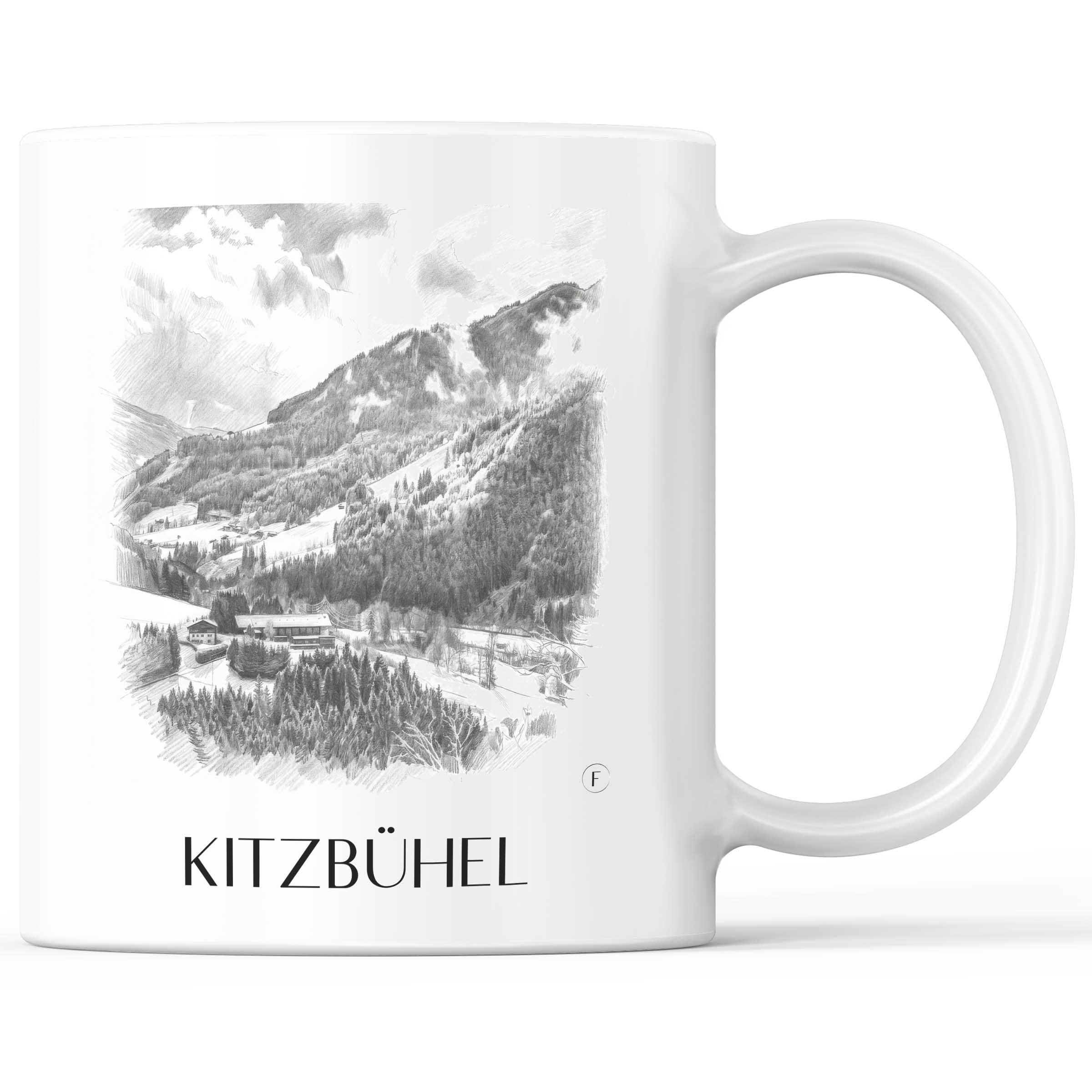 Kitzbühel - Österreich Becher - Kaffeetasse im Zeichnung Stil