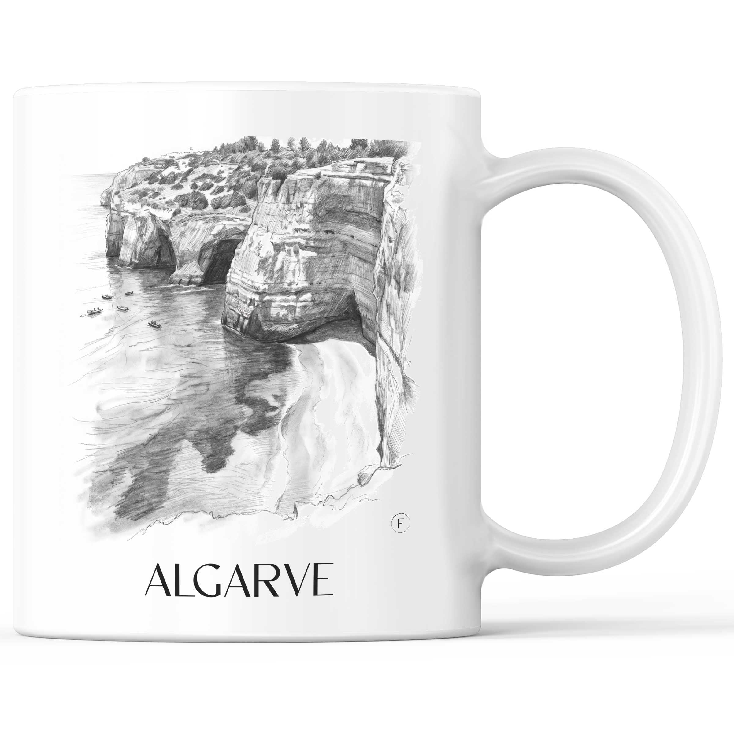 Algarve - Portugal Becher - Kaffeetasse im Zeichnung Stil