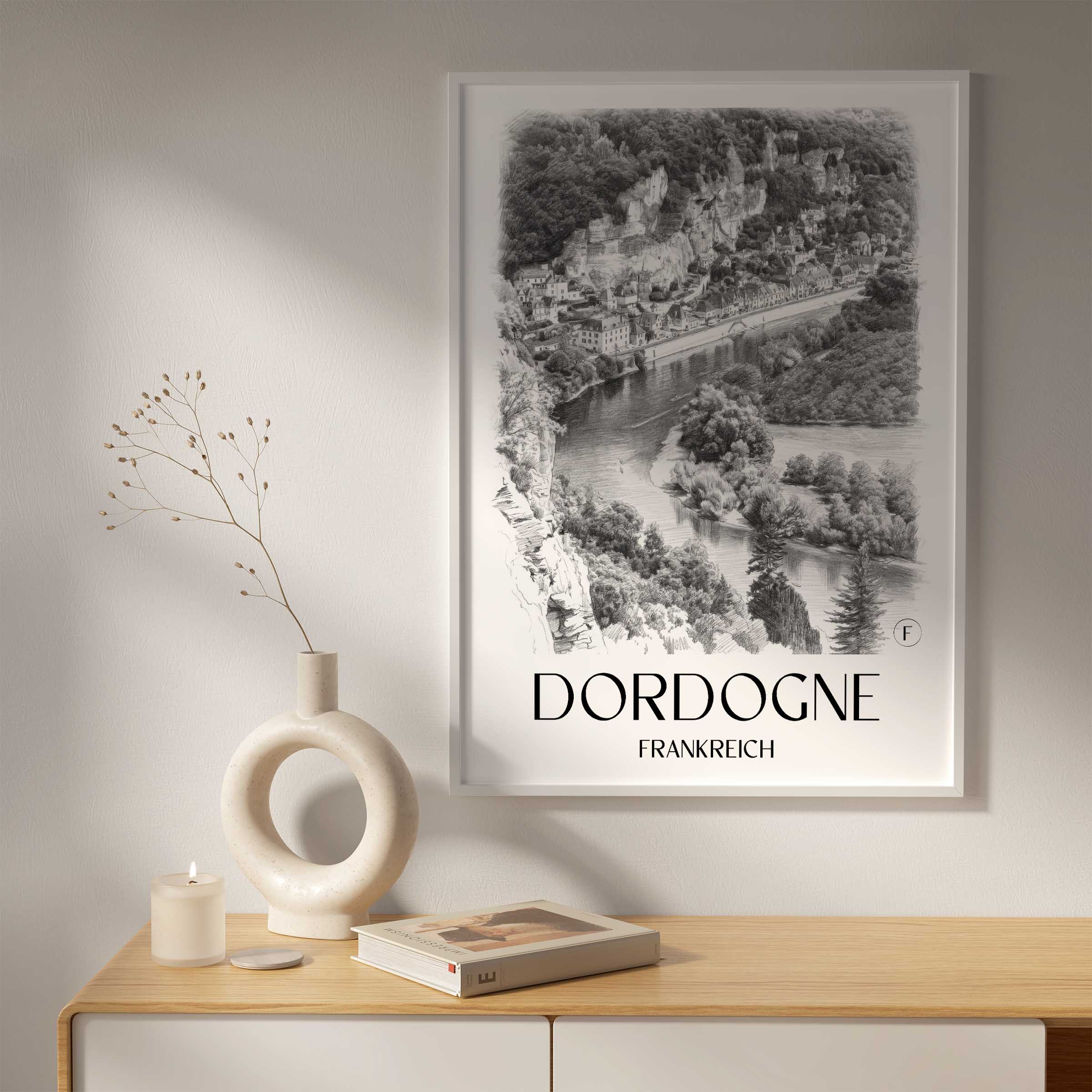 dordogne-frankreich-poster-bleistift-zeichnung-drawing