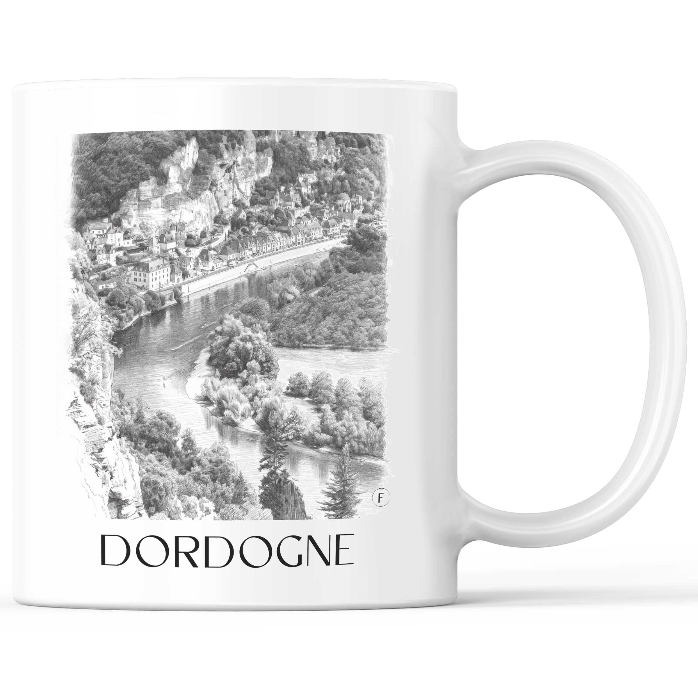 Dordogne - Frankreich Becher - Kaffeetasse im Zeichnung Stil