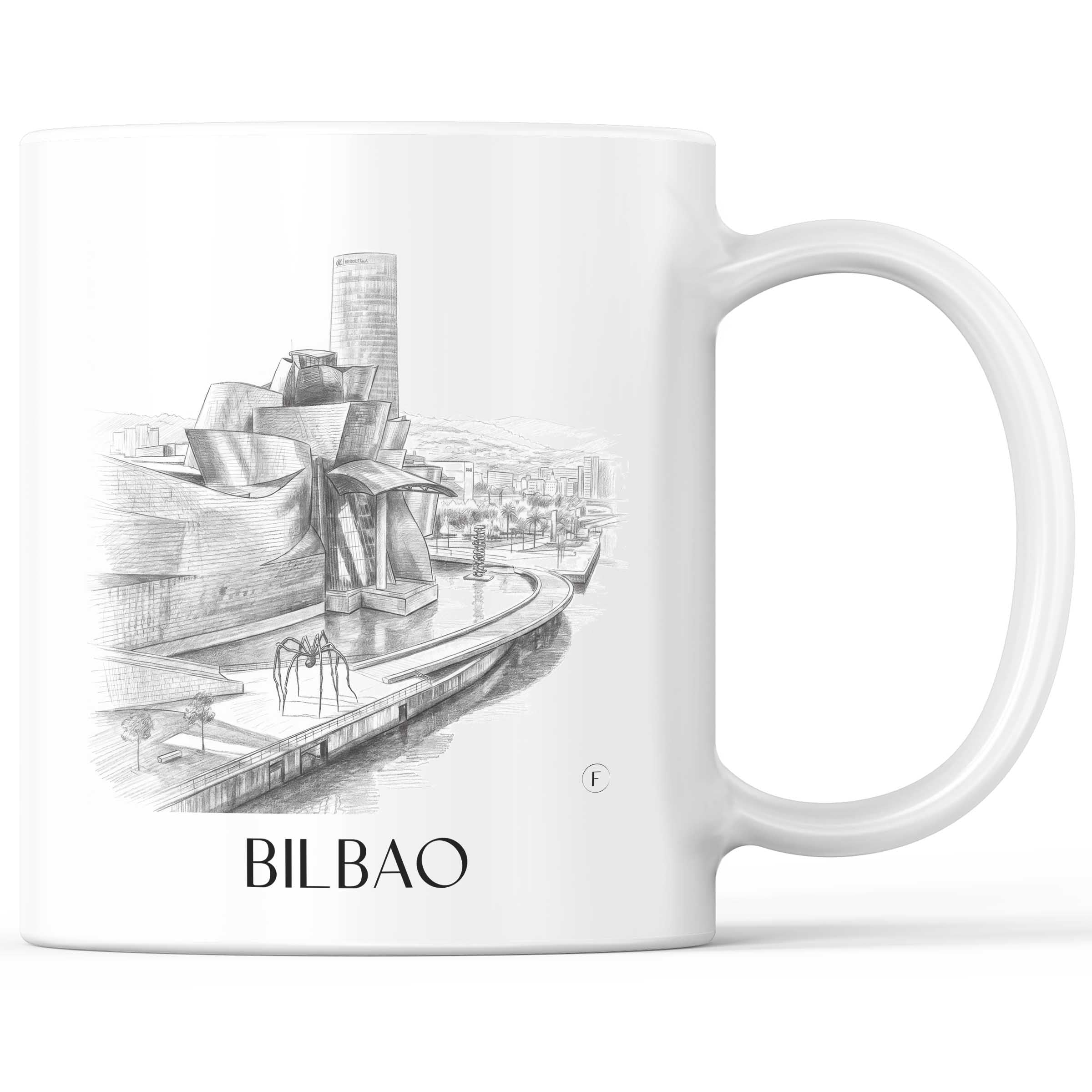 Bilbao - Spanien Becher - Kaffeetasse im Zeichnung Stil