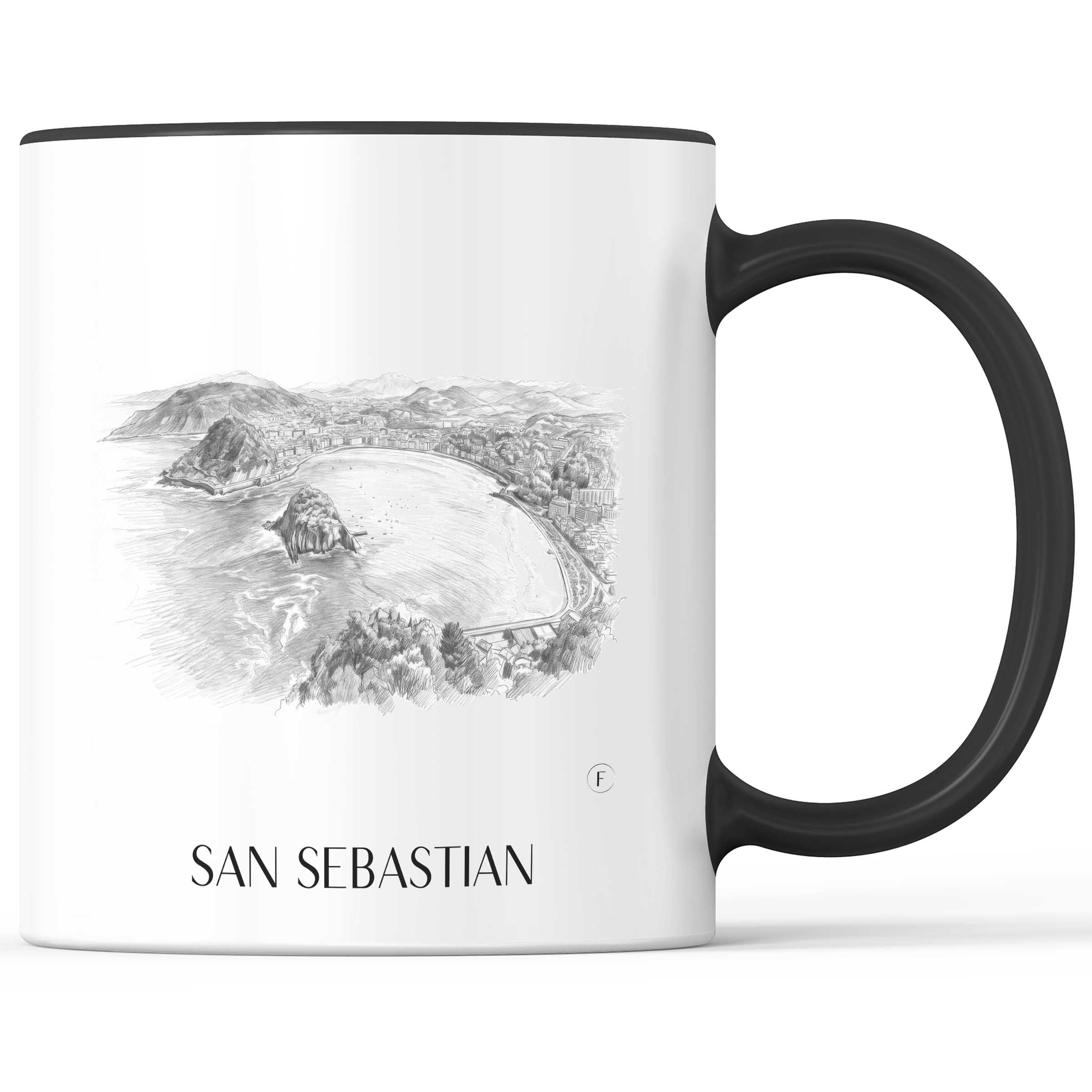 San Sebastian - Spanien Becher - Kaffeetasse im Zeichnung Stil