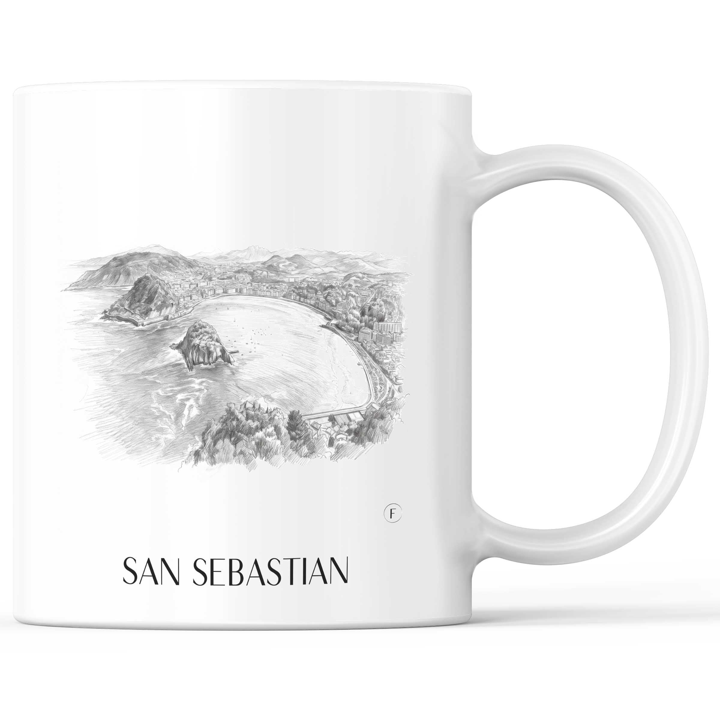 San Sebastian - Spanien Becher - Kaffeetasse im Zeichnung Stil