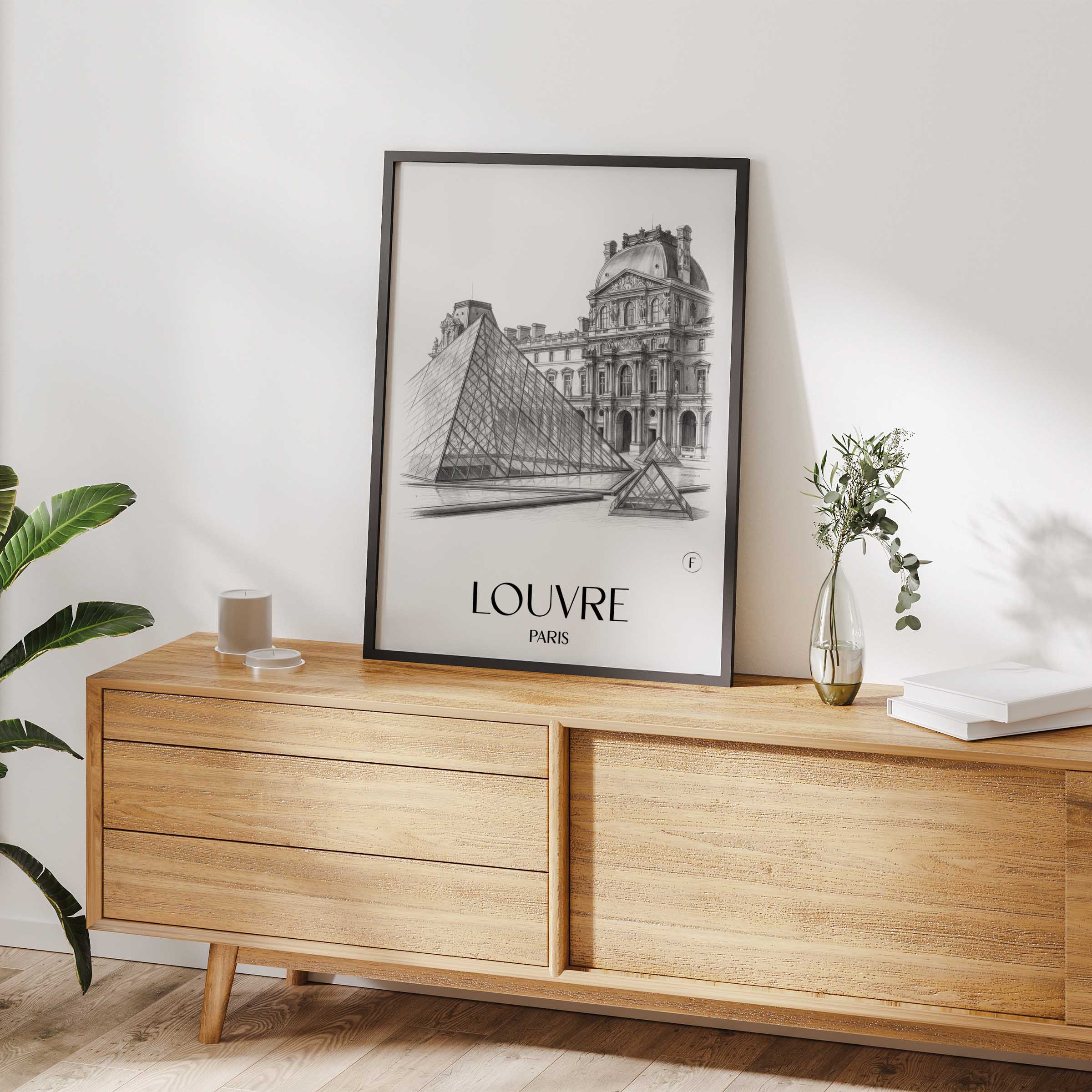 louvre-paris-frankreich-poster-bleistift-zeichnung-drawing