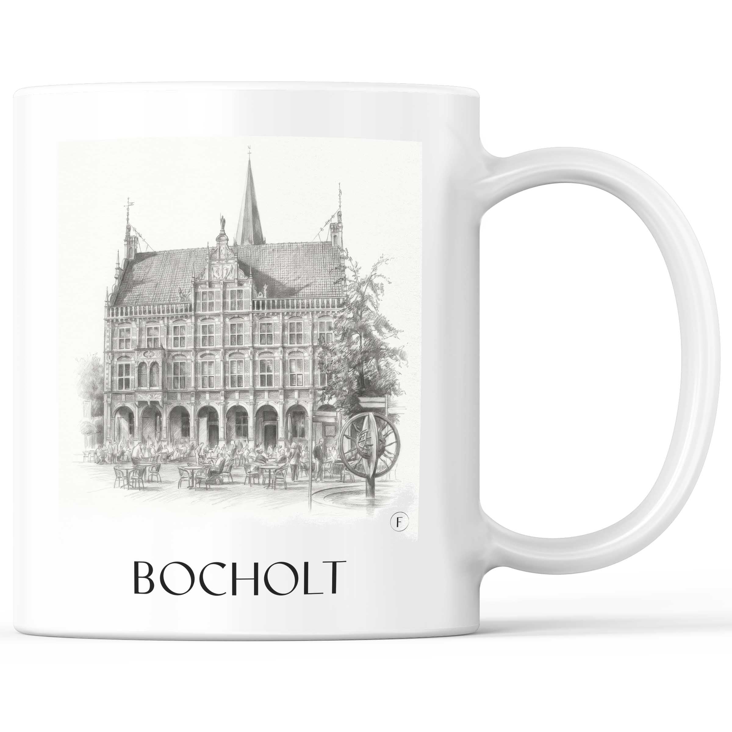 Bocholt Kaffeebecher - Münsterland - Deutschland Becher - Kaffeetasse im Zeichnung Stil